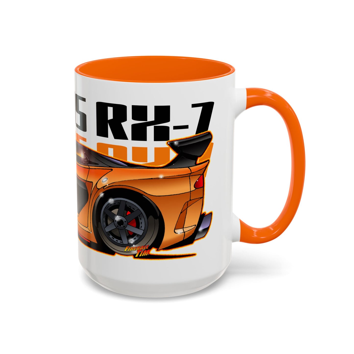 FAST AND FURIOUS MAZDA RX-7 Fireball Art Collectible Coffee Mug - 2 Sizes
