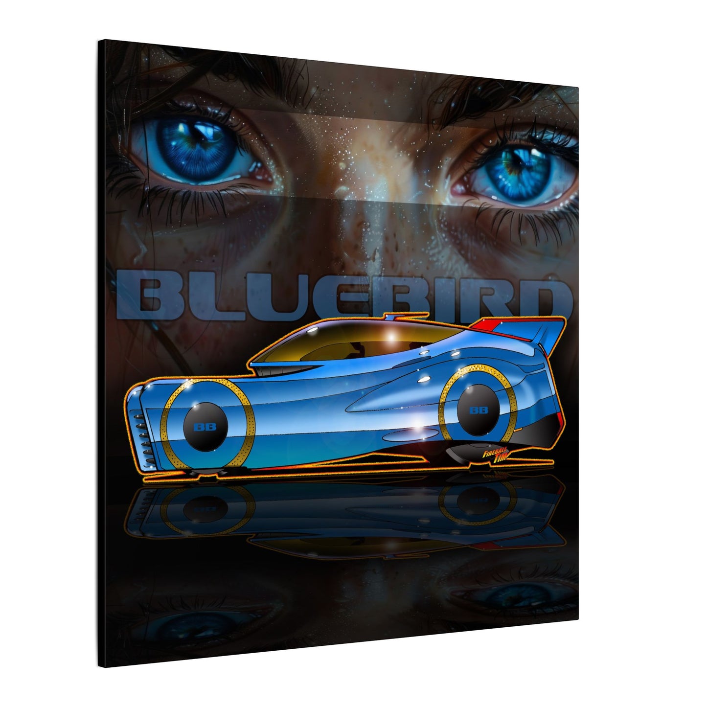 BLUEBIRD FIREBALL CONCEPT Canvas Art Print - 2 Sizes