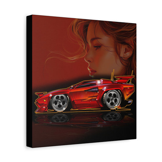 CANNONBALL RUN LAMBORGHINI COUNTACH Canvas Art Wall Print - 12x12