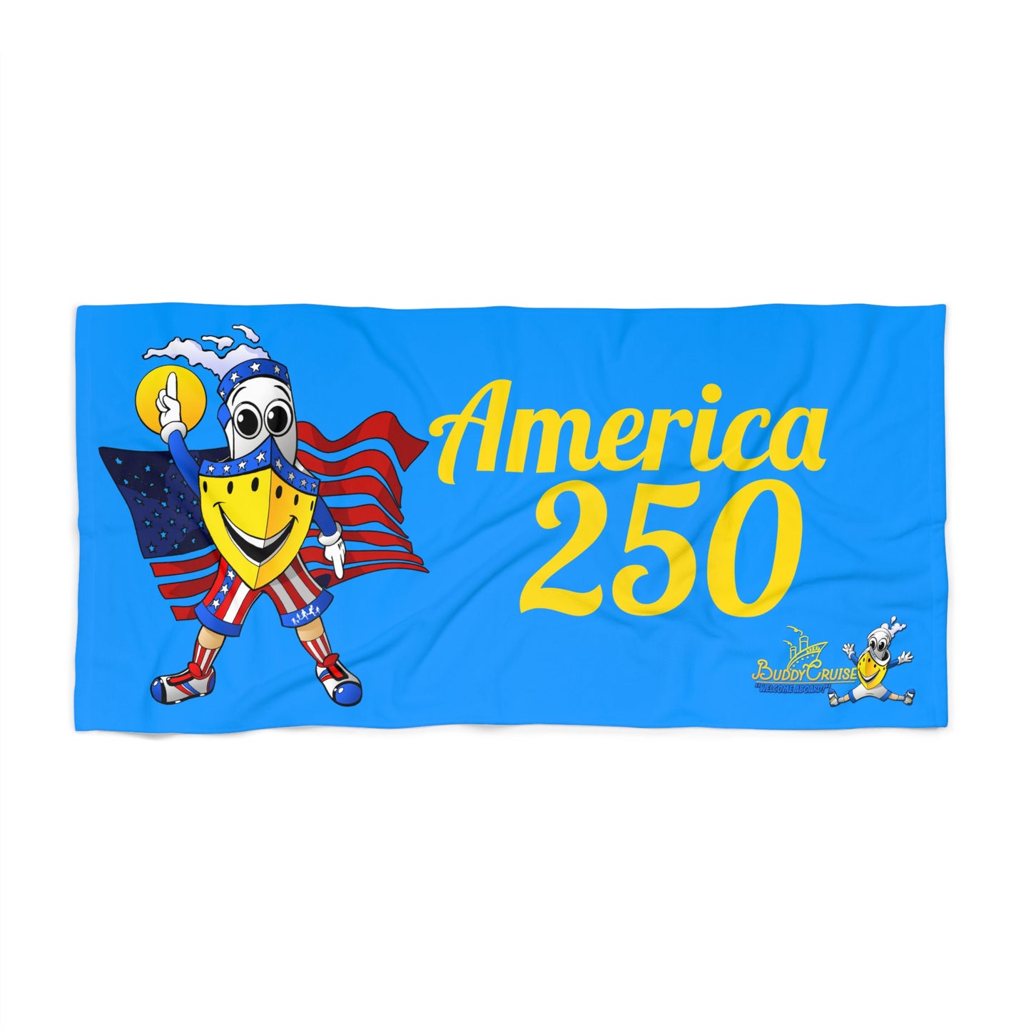 BUDDY CRUISE America 250 Patriotic Beach Towel – Blue