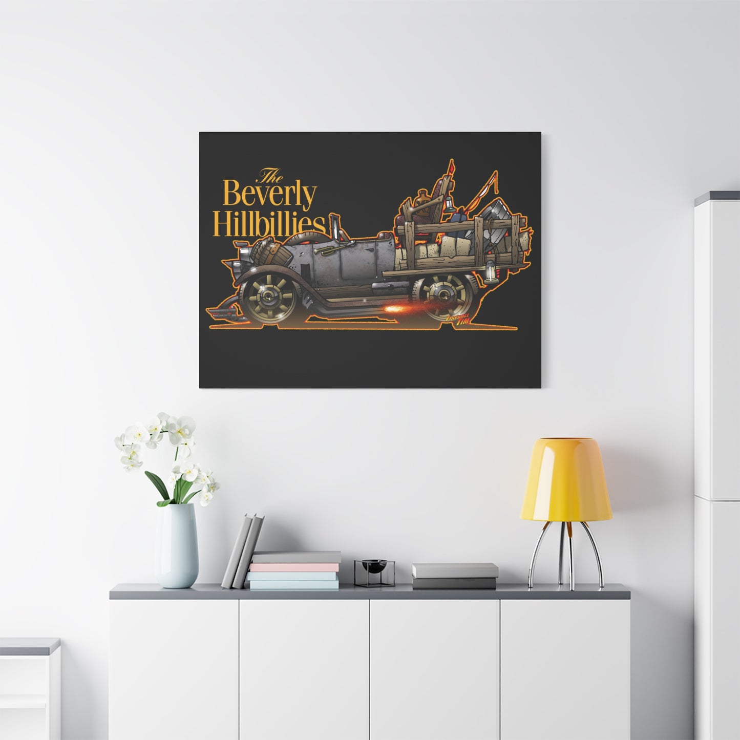 BEVERLY HILLBILLIES JALOPY Canvas Art Wall Print - 11x14