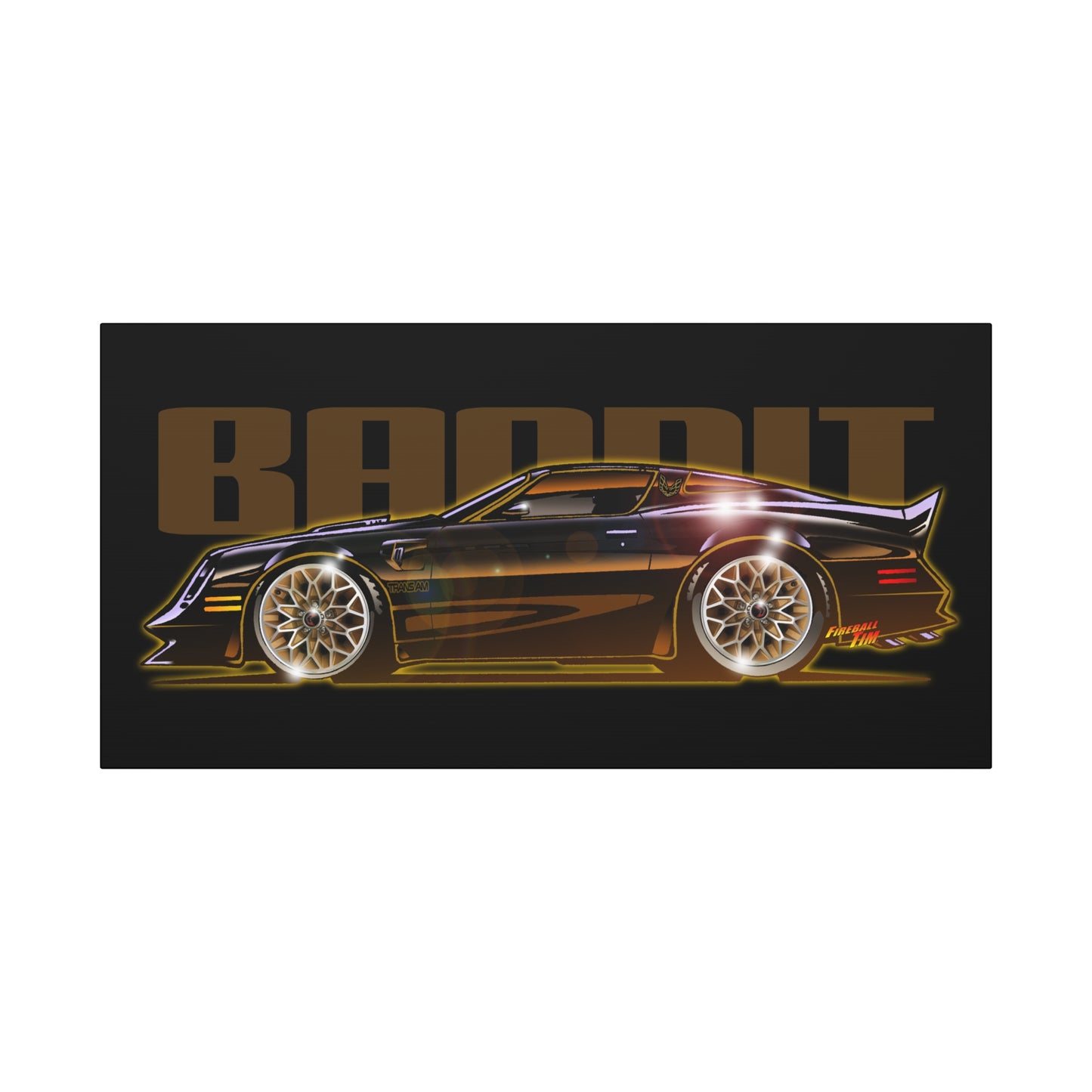 SMOKEY AND THE BANDIT Pontiac Trans Am Fireball Art Canvas Print - Sizes