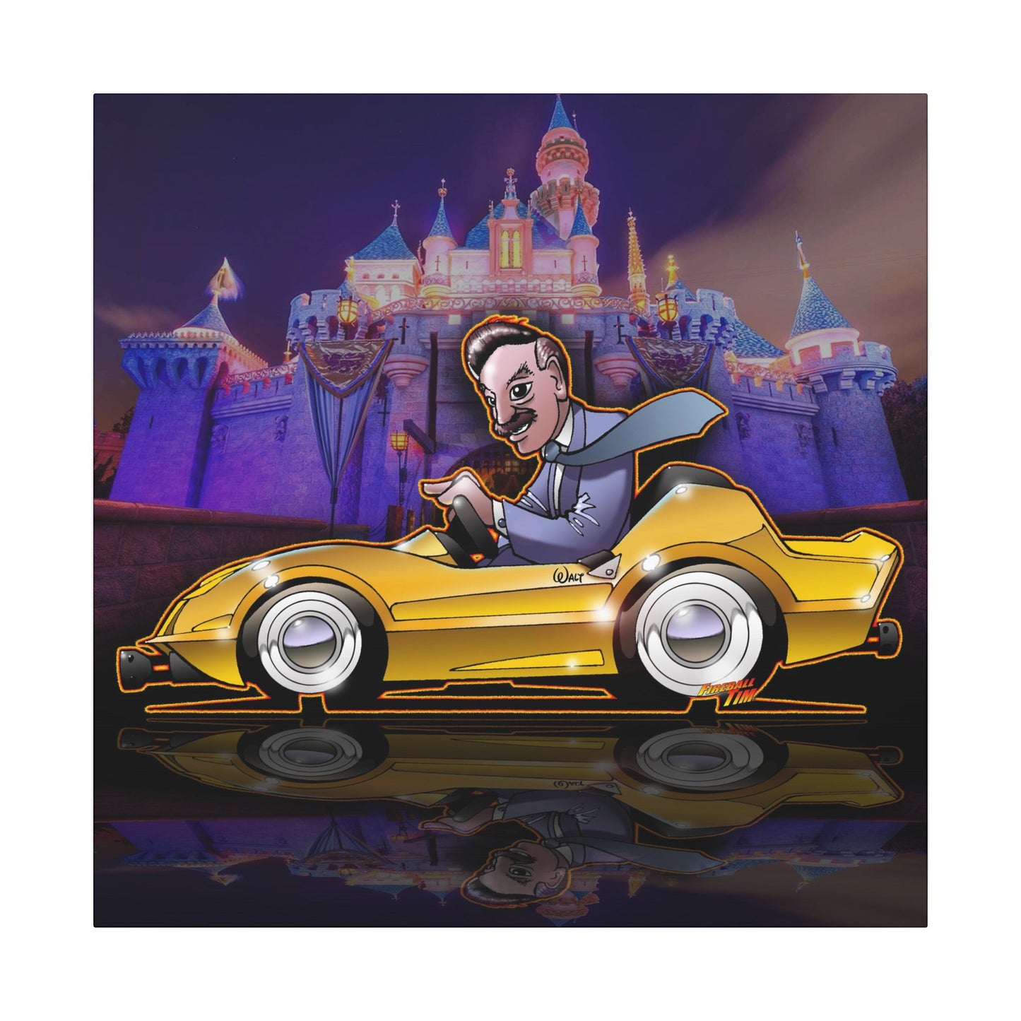 AUTOPIA CLASSIC Walt Disney Fireball Art Canvas Print