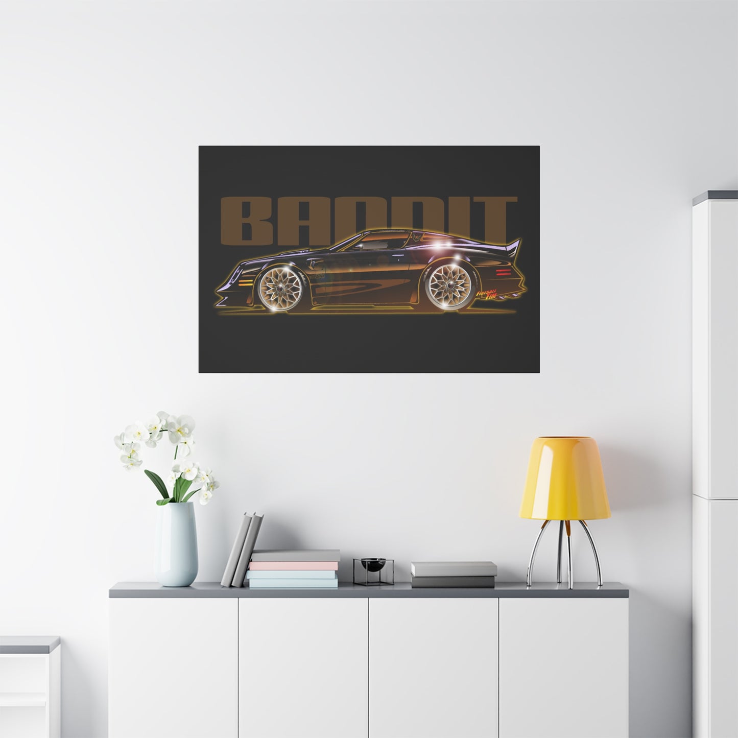 SMOKEY AND THE BANDIT Pontiac Trans Am Fireball Art Canvas Print - Sizes