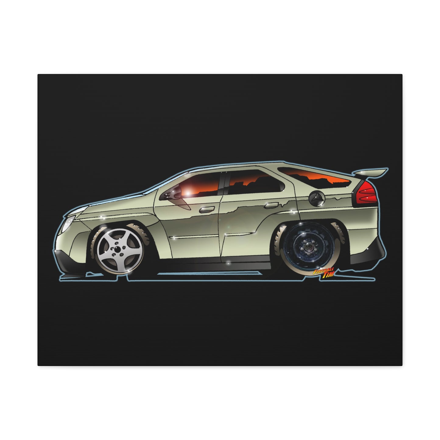 BREAKING BAD Pontiac Aztek Fireball Art Canvas Wall Print