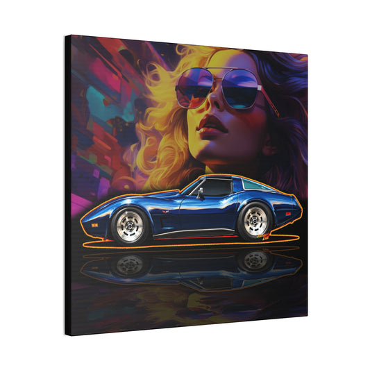 CHEVROLET CORVETTE 1978 Collectible Fireball Art Collectible Canvas Stretched Print