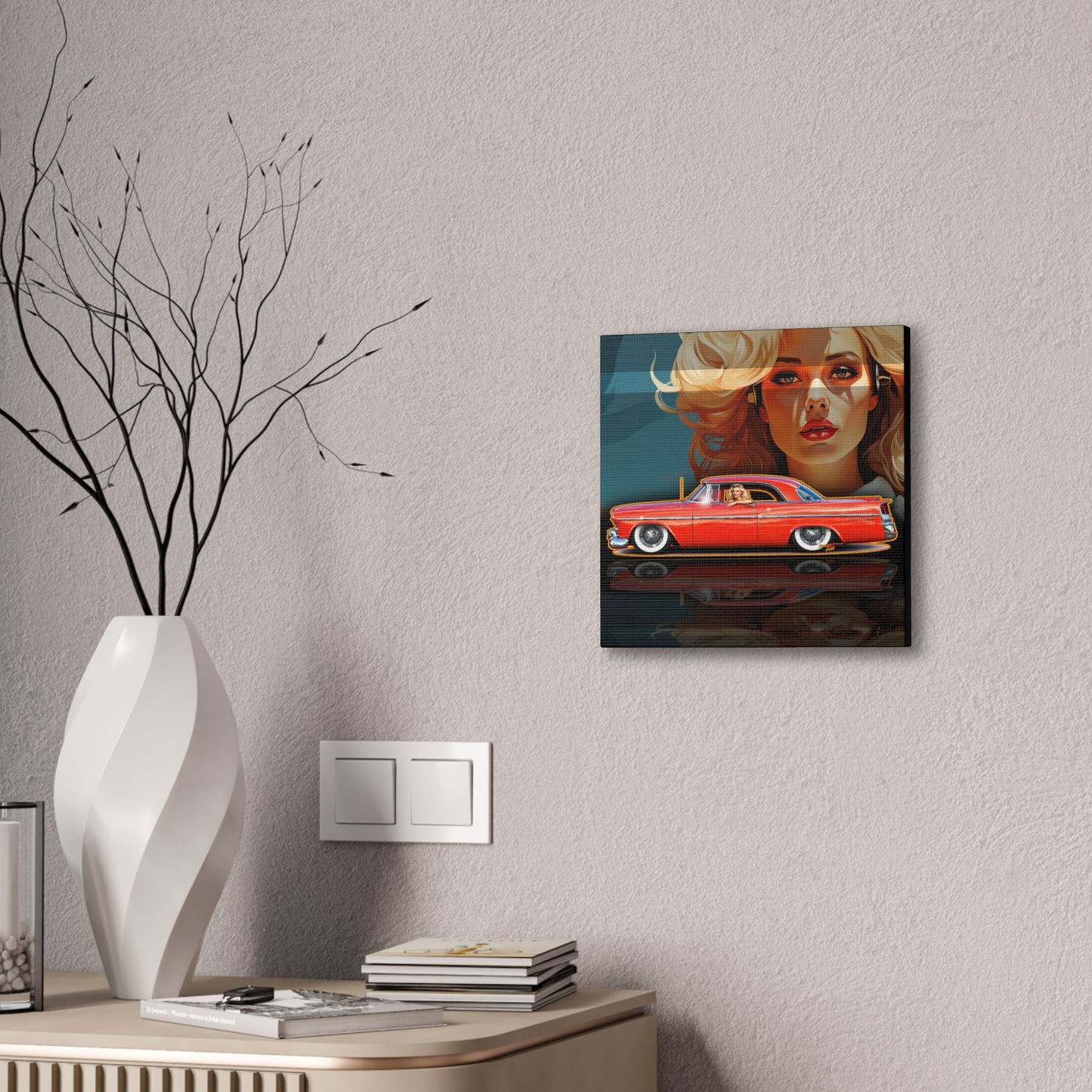 CHRYSLER 300 1958 Collectible Fireball Art Canvas Stretched Print