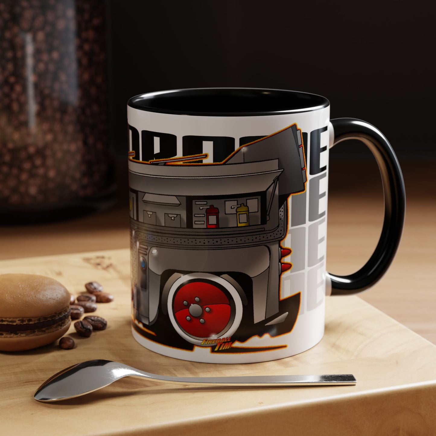 GALLODROME French Food Truck Fireball Art Collectible Coffee Mug - 2 Sizes