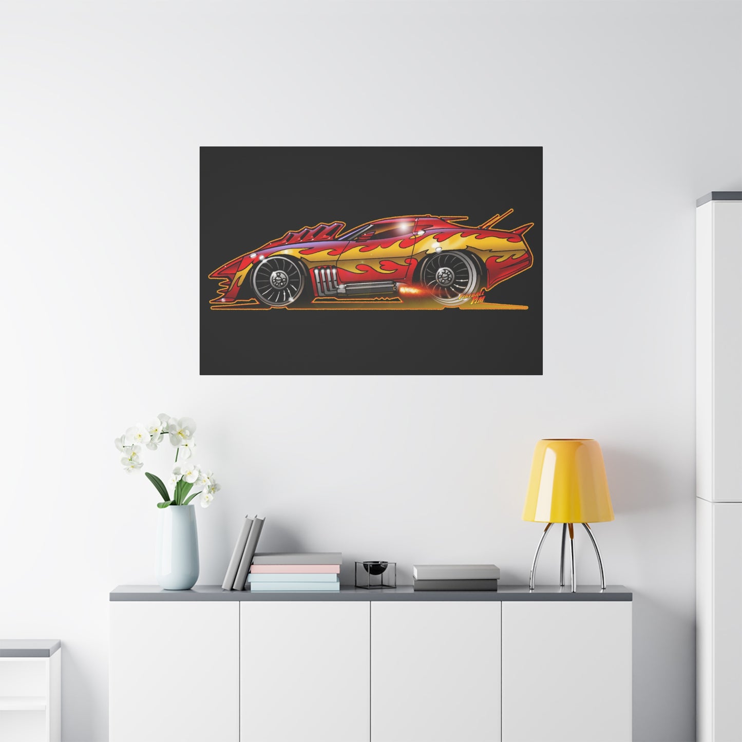 CORVETTE SUMMER Movie Car Fireball Art Canvas Print