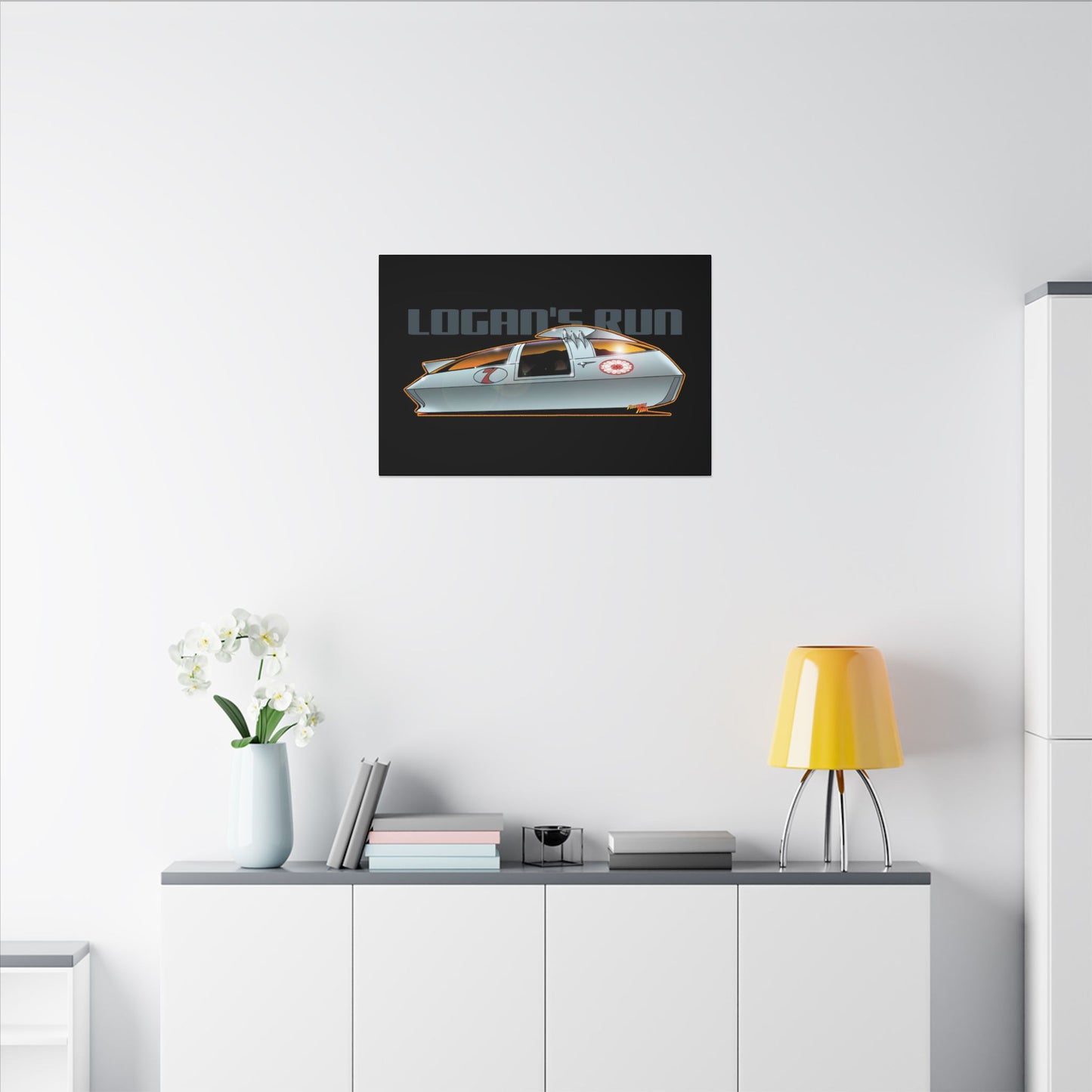 LOGAN'S RUN Sci Fi TV Car Collectible Fireball Art Canvas Print