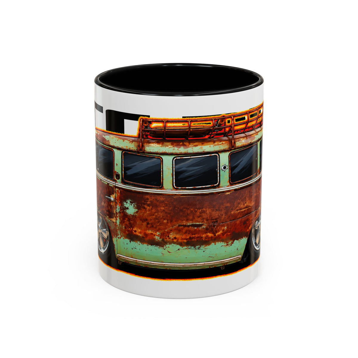 KUSTOM VW VOLKSWAGEN BUS Collectible Fireball Art Coffee Mug - 2 Sizes