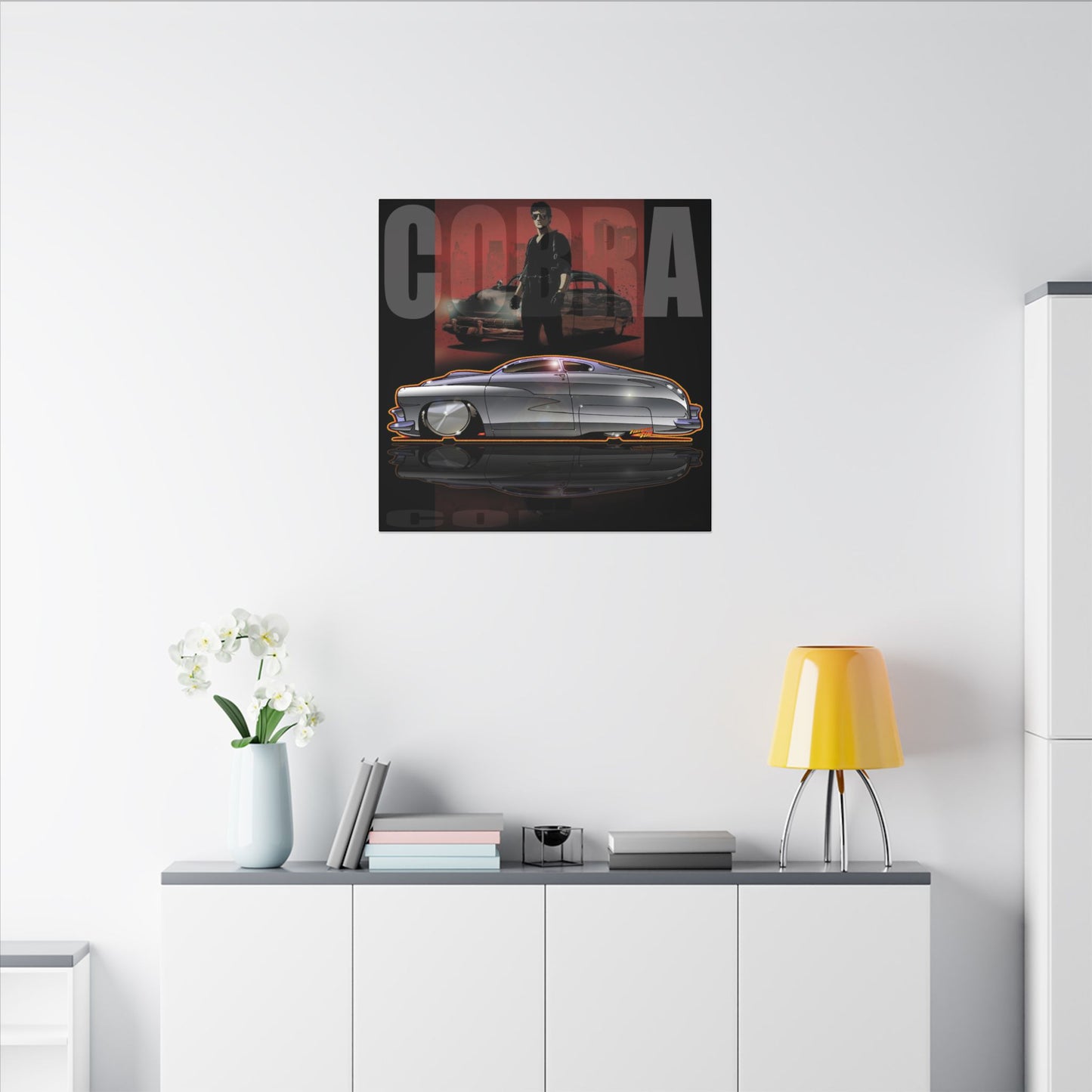 COBRA MERCURY Sylvester Stallone Movie Car Fireball Art Canvas Print