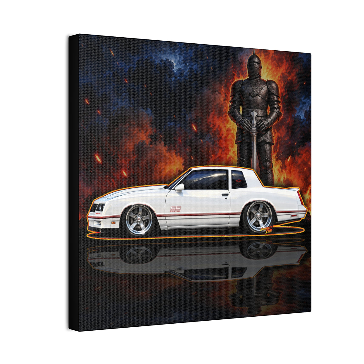 CHEVROLET MONTE CARLO 1987 Collectible Fireball Art Canvas Stretched Print