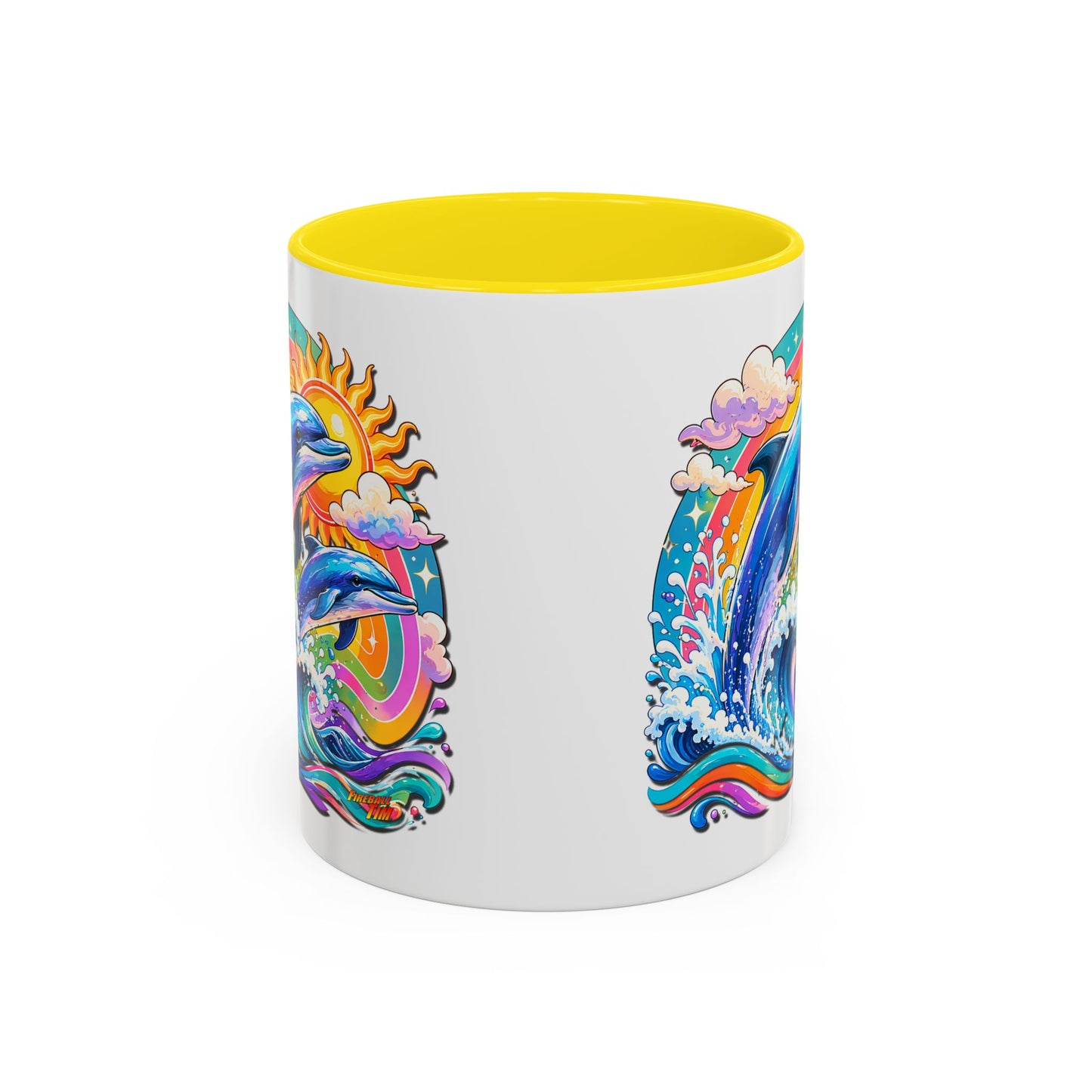 DOLPHIN SPLASH 2 Aquarium Series Fireball Art Coffee Mug - 2 Sizes