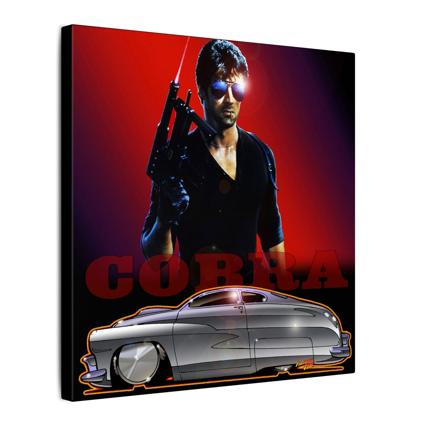 COBRA MERCURY Sylvester Stallone Movie Car Fireball Art Canvas Print