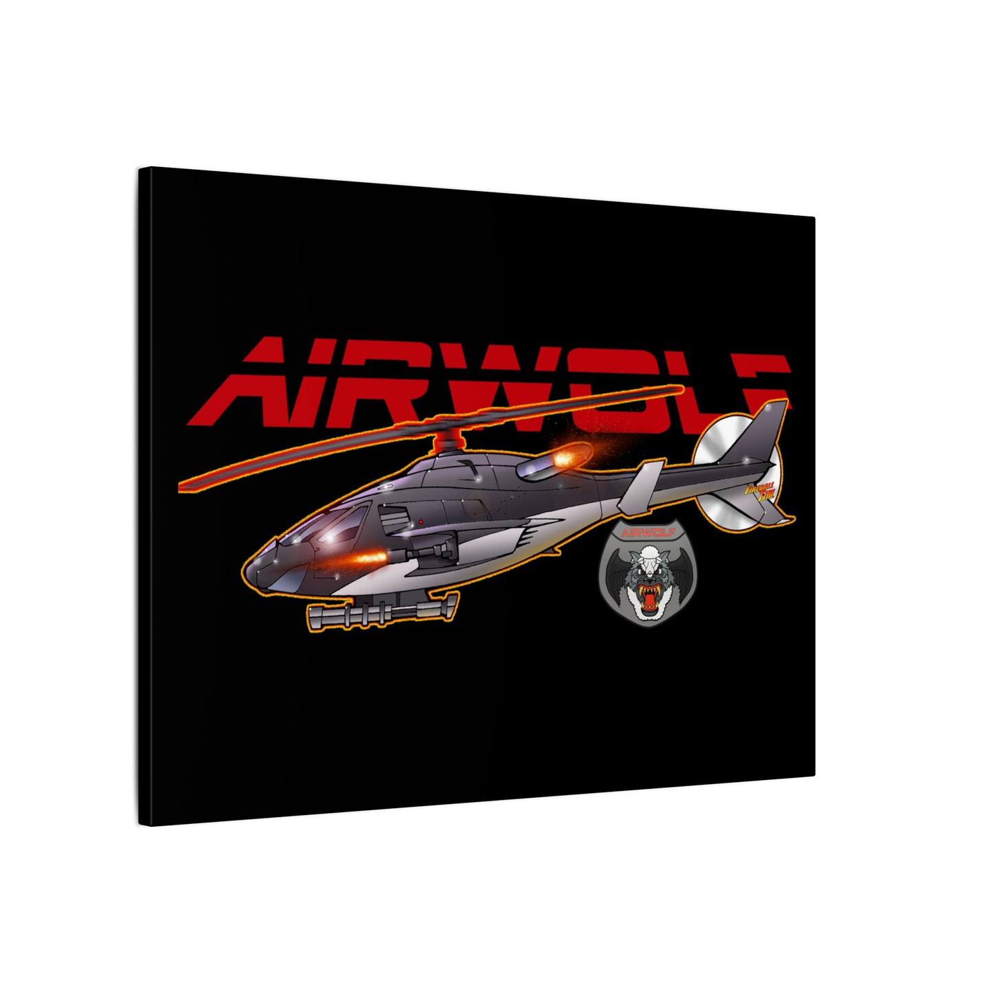 AIRWOLF TV Helicopter Canvas Art Print - 11x14