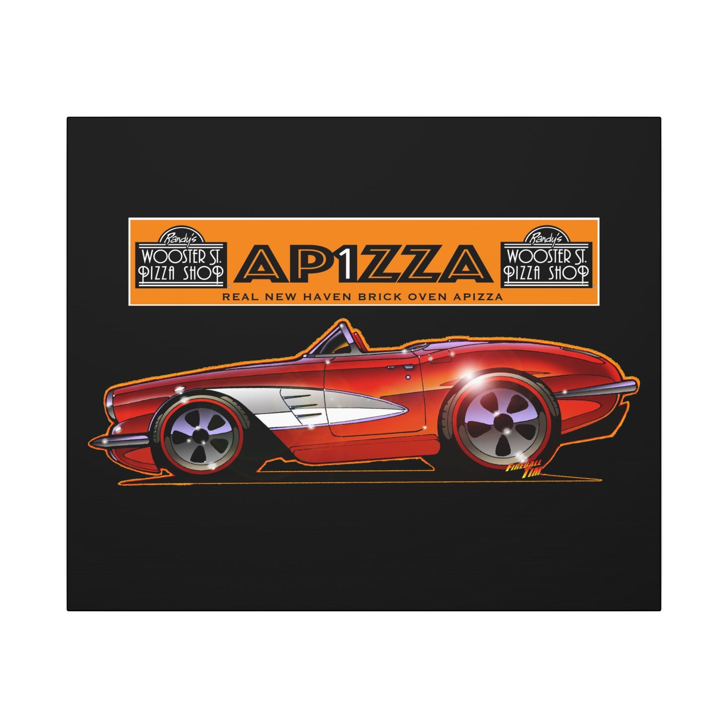 CORVETTE 1958 APIZZA 1 Fireball Art Canvas Print