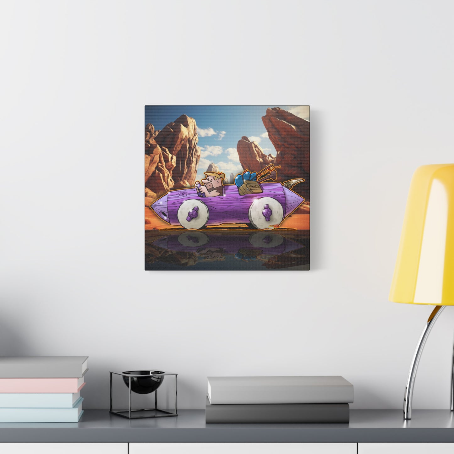 FLINSTONES BARNEY RUBBLE Fireball Art Canvas Wall Print - Multiple Sizes