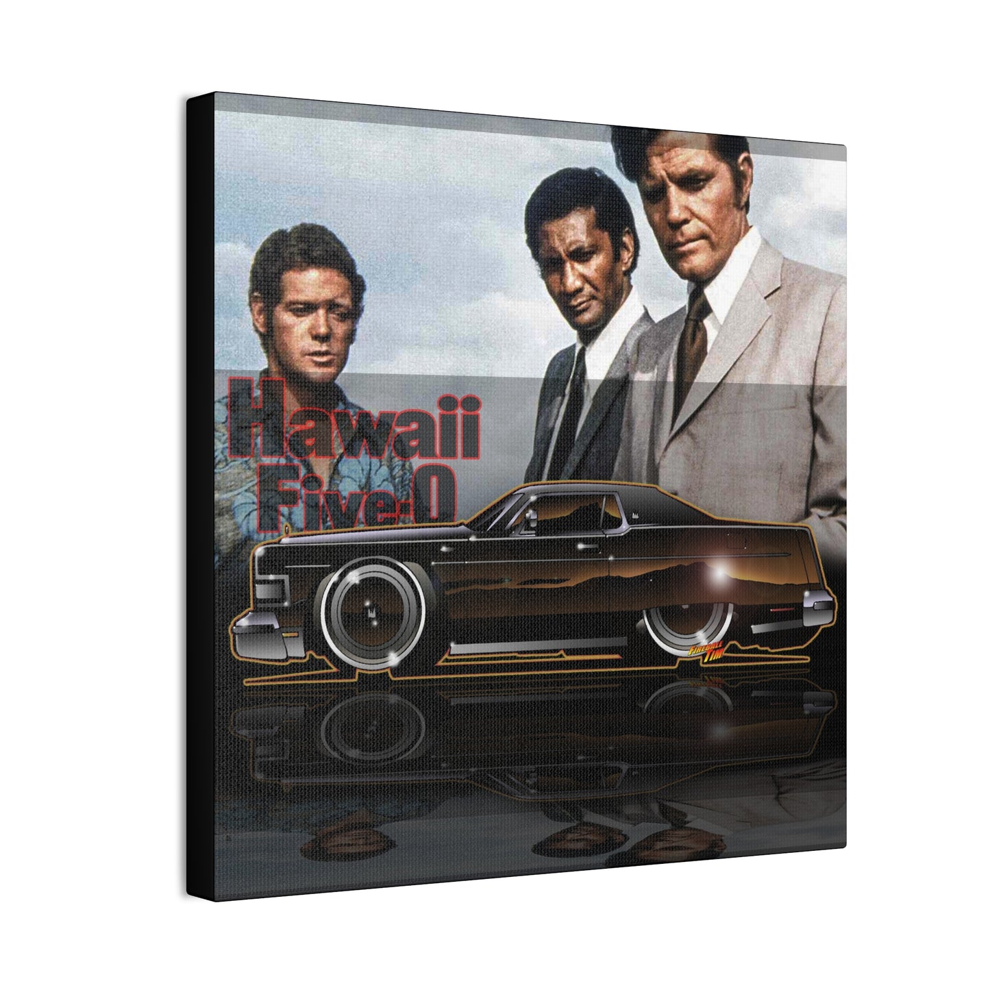 HAWAII 5-O 1974 MERCURY MARQUIS BROUGHAM Fireball Art Canvas Print - 12x12