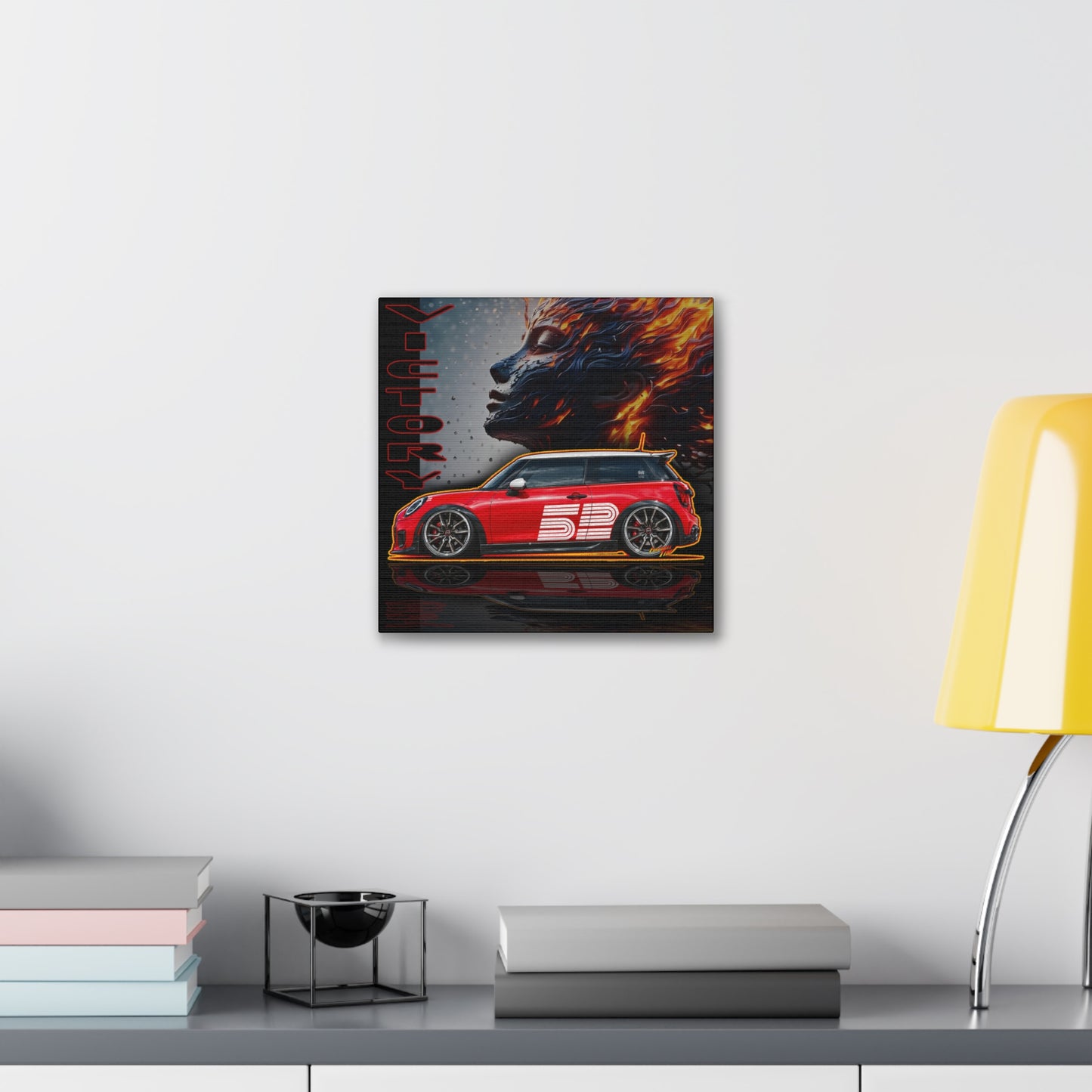 MINI COOPER 2026 Victory Edition Collectible Fireball Art Canvas Stretched Print