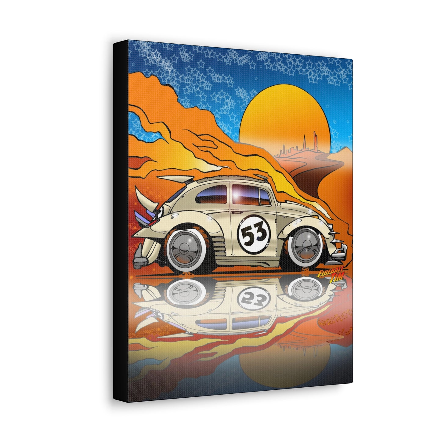 CUSTOM RACE HERBIE Movie Car Canvas Gallery Art Print 11x14