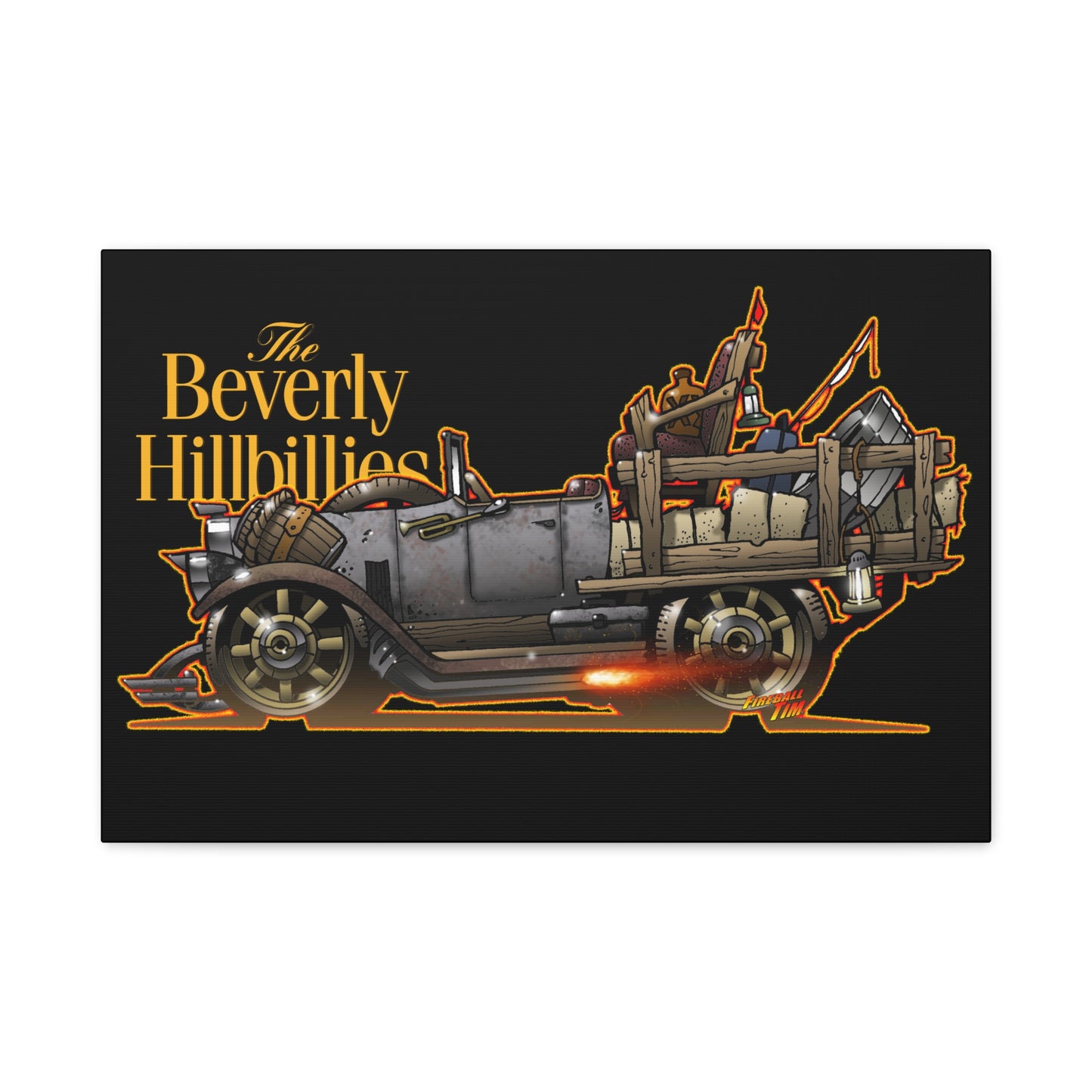 BEVERLY HILLBILLIES JALOPY Canvas Art Wall Print - 11x14