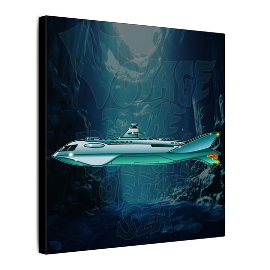 VOYAGE TO THE BOTTOM OF THE SEA Submarine Fireball Art Canvas Print - 12x12