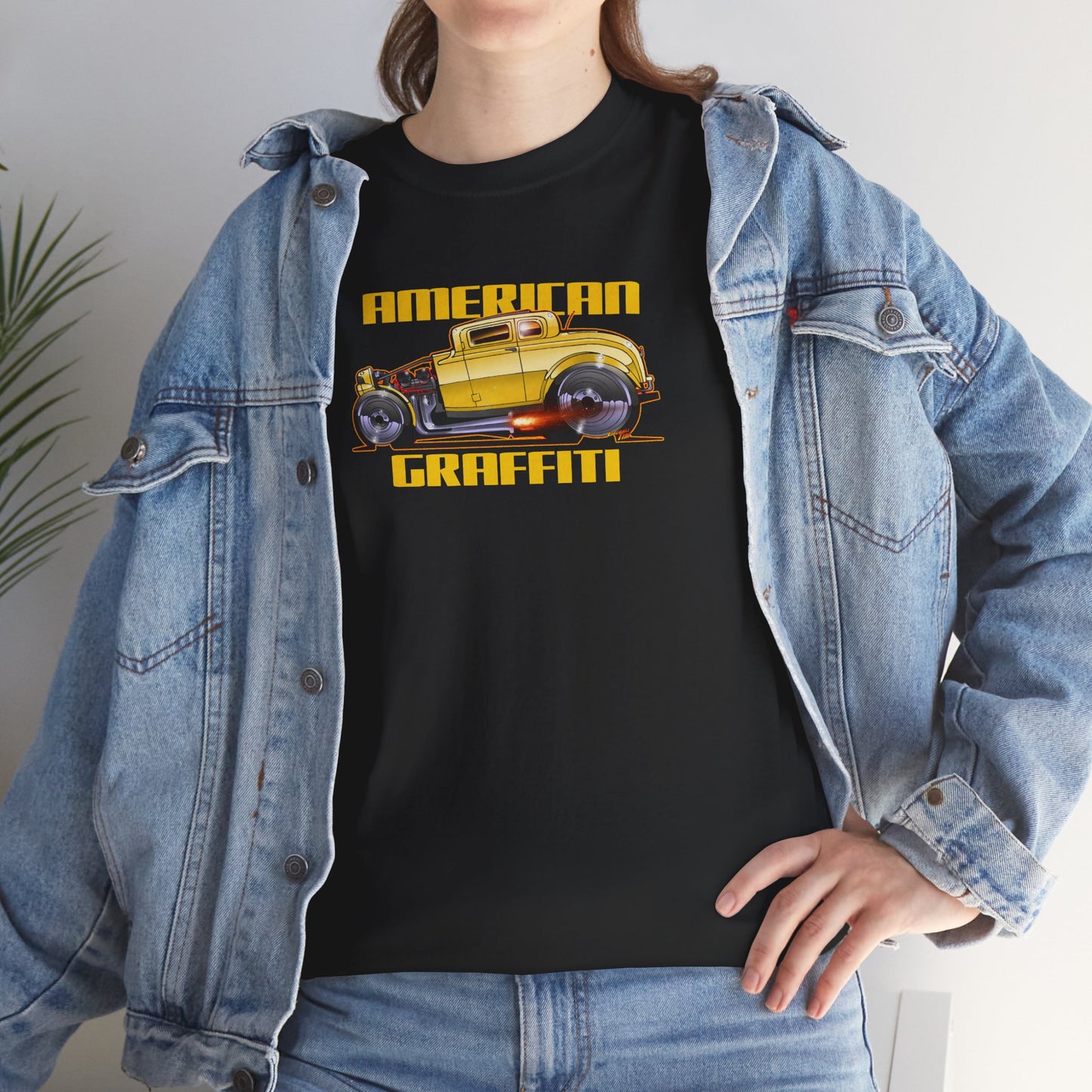 AMERICAN GRAFFITI '32 HOT ROD Movie Car Fireball Art Tee Shirt - Mutliple Colors