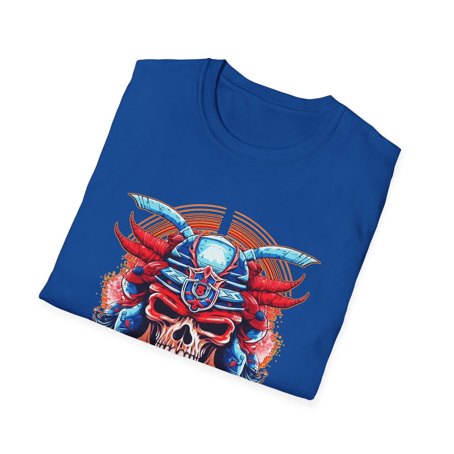 SAMURAI SKULL Fireball Art Unisex Softstyle T-Shirt - Multiple Colors