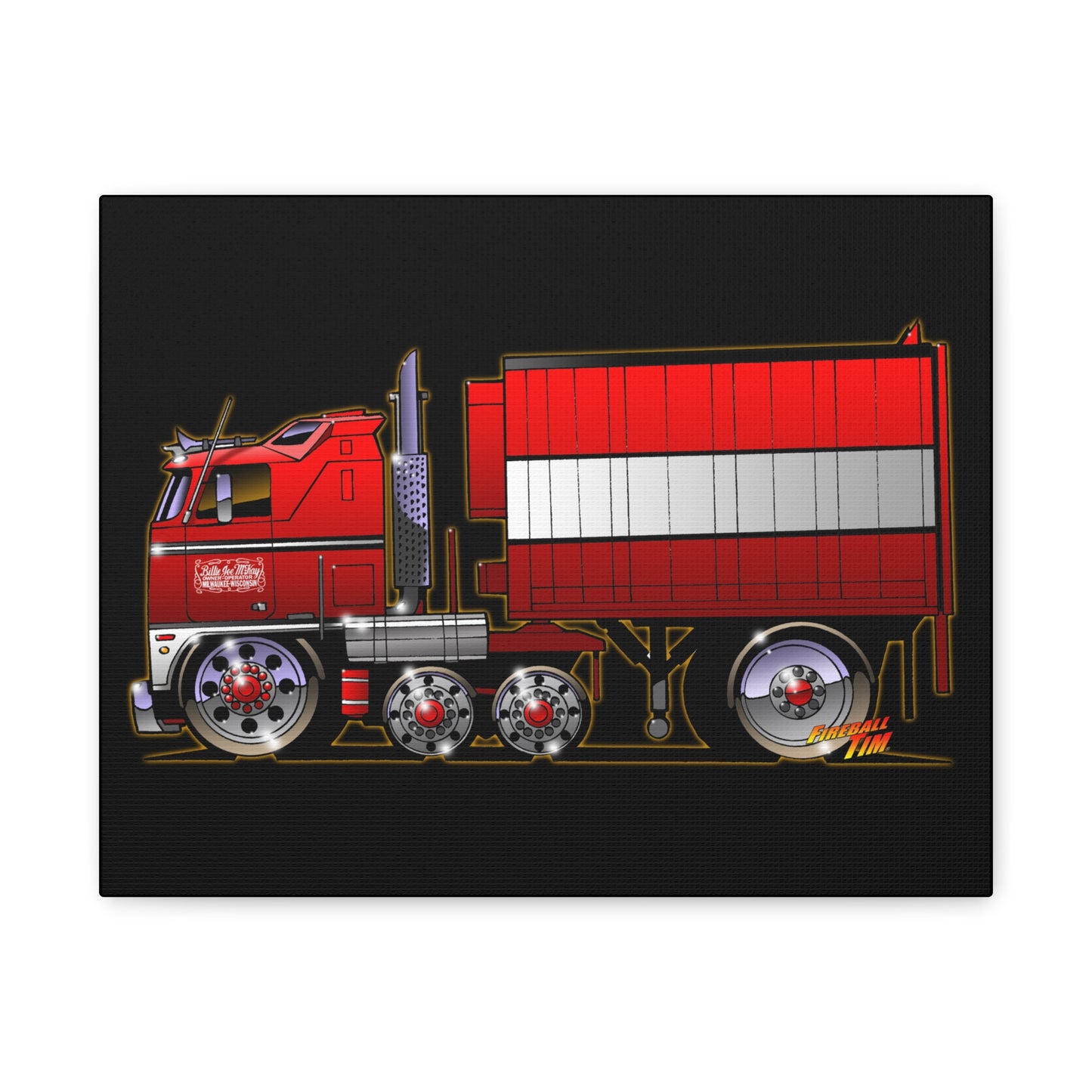 BJ AND THE BEAR TV Show Semi Truck Canvas Art Wall Print - 11x14