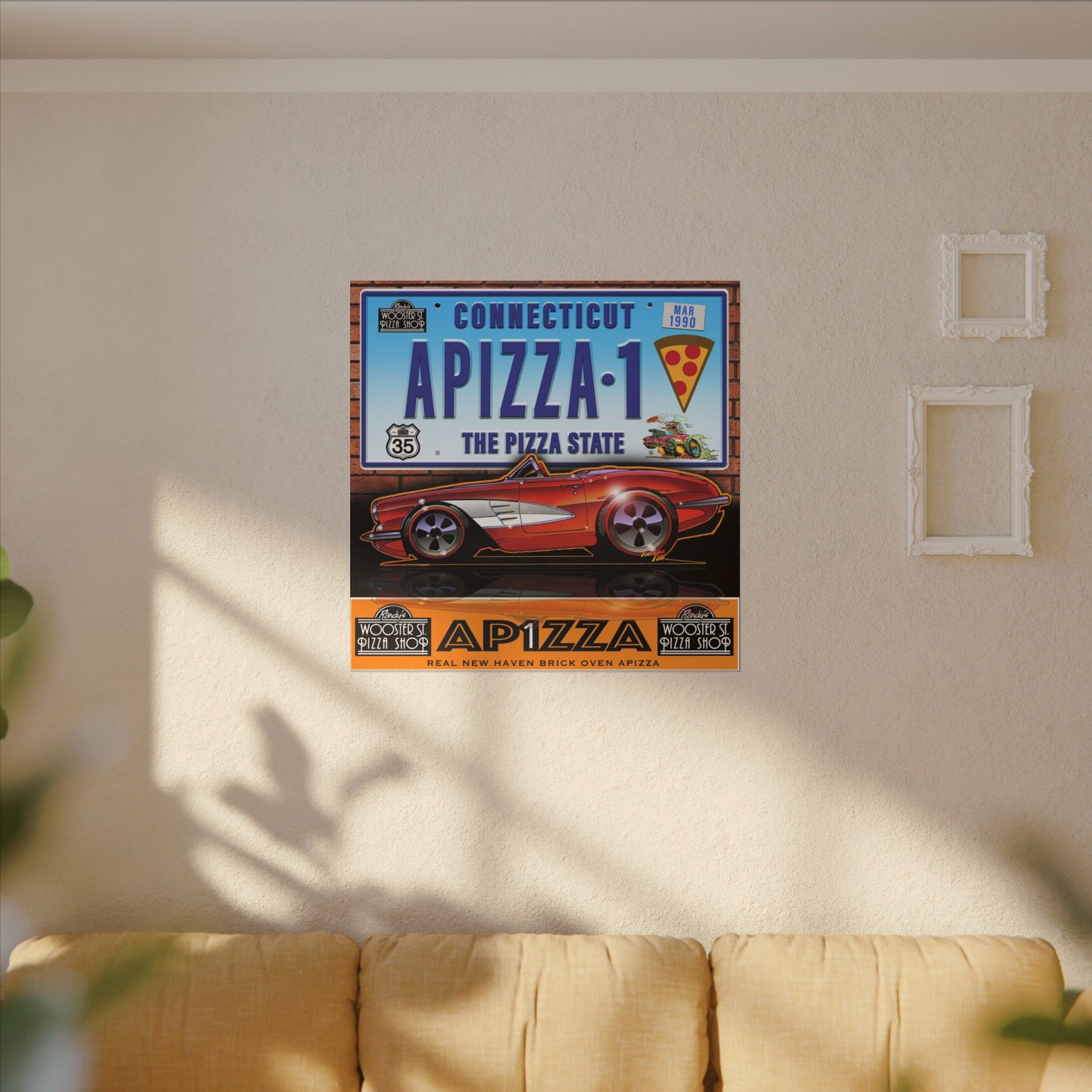 CORVETTE 1958 APIZZA 1 Fireball Art Canvas Print