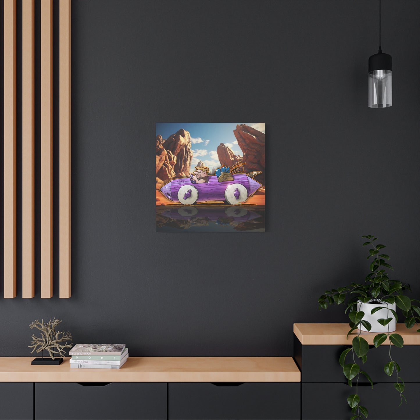 FLINSTONES BARNEY RUBBLE Fireball Art Canvas Wall Print - Multiple Sizes