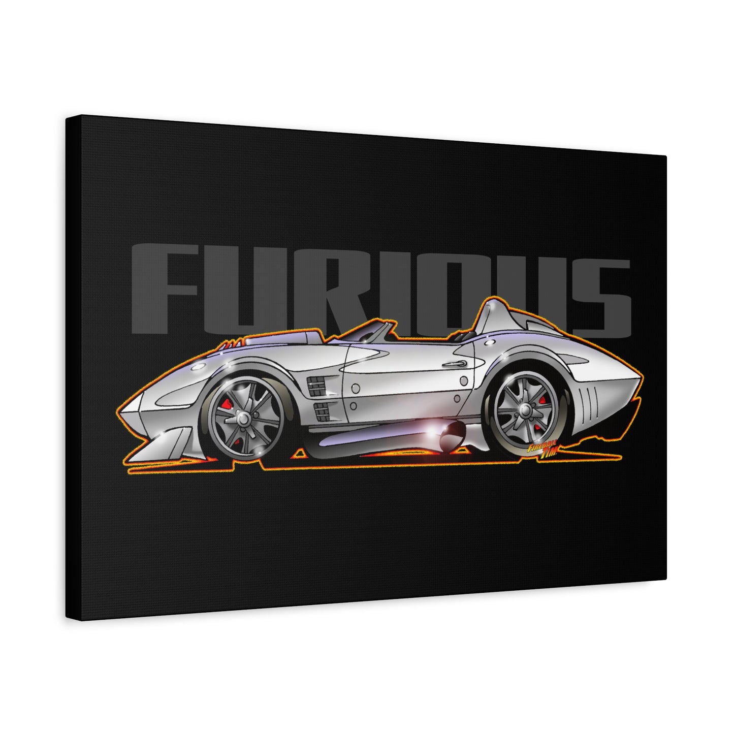 FAST AND FURIOUS Grand Sport Stingray Corvette Fireball Art Canvas Art Wall Print