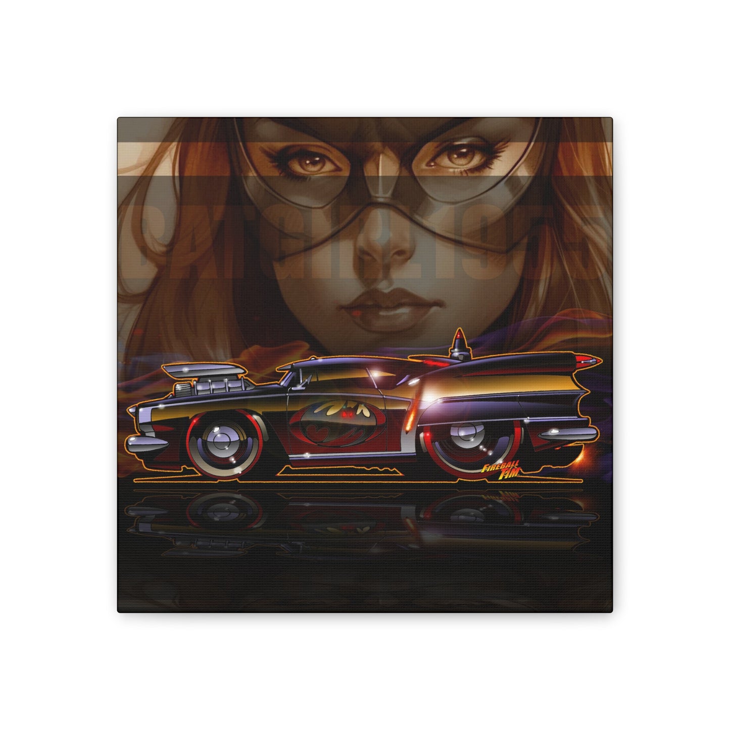 BATMAN 1955 BATMOBILE Concept Canvas Art Print - 2 Sizes