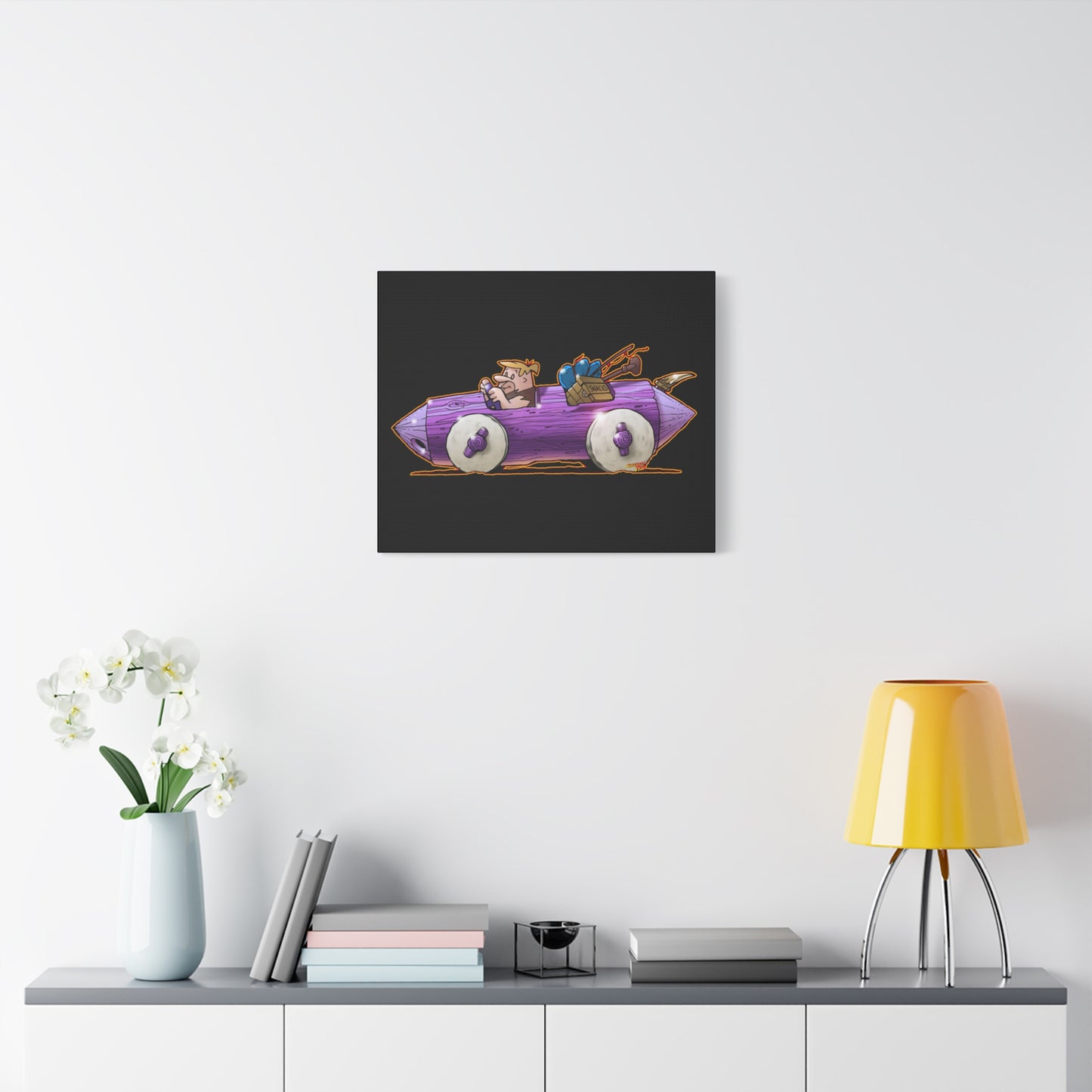 FLINSTONES BARNEY RUBBLE Fireball Art Canvas Wall Print - Multiple Sizes