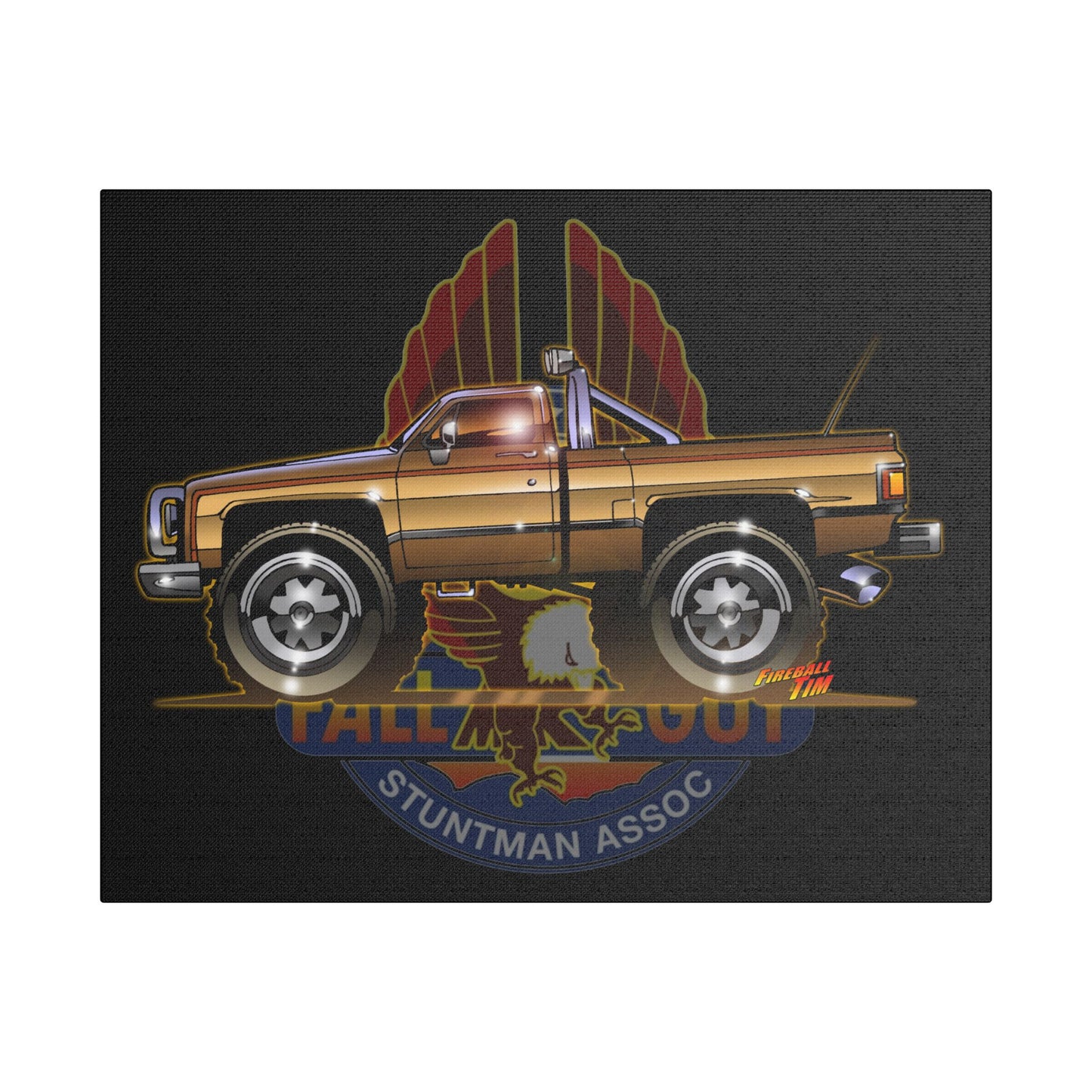 THE FALL GUY 1982 GMC K-2500 TV Show Truck Canvas Art Print - 11x14