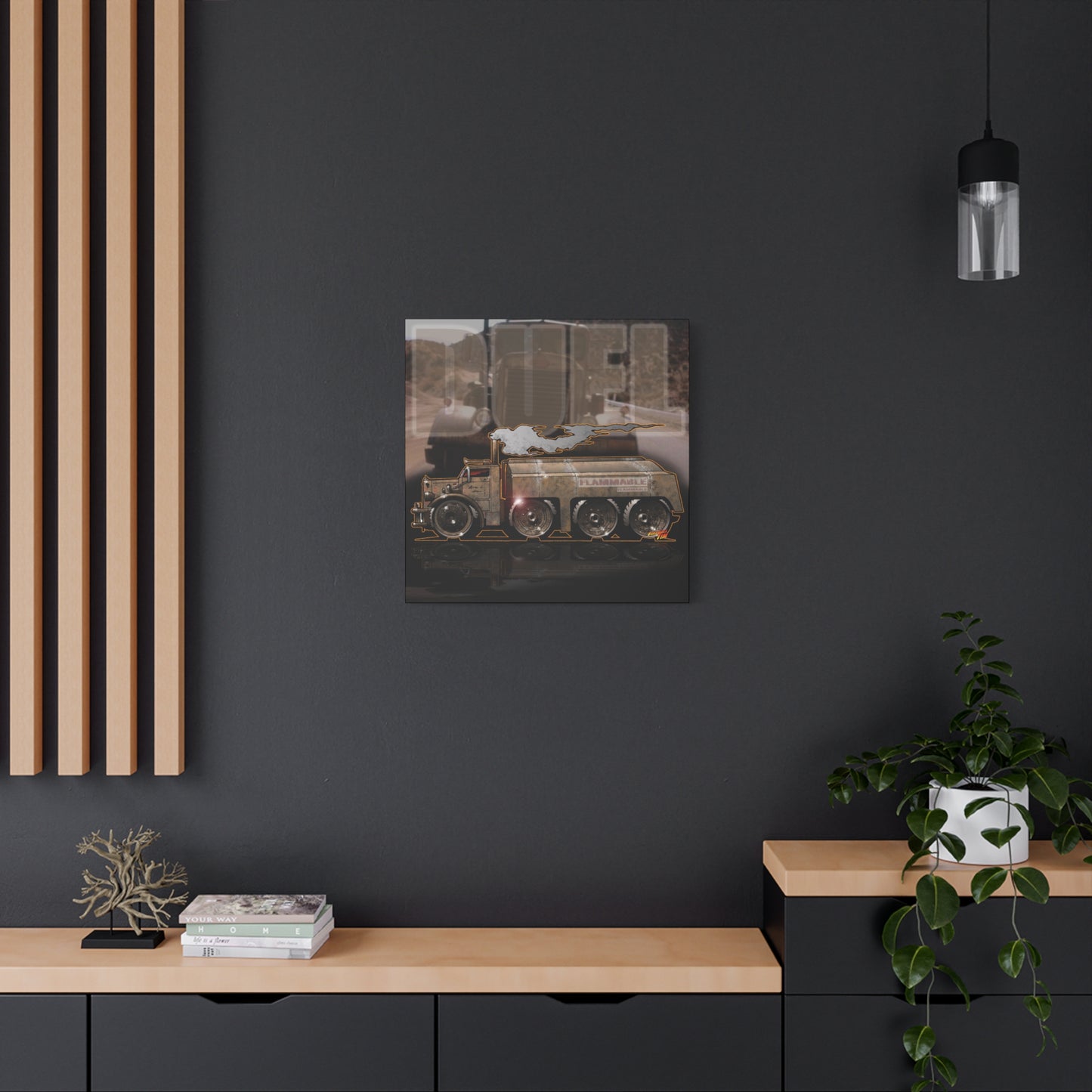 DUEL Killer Movie Truck Fireball Art Canvas Print - Sizes