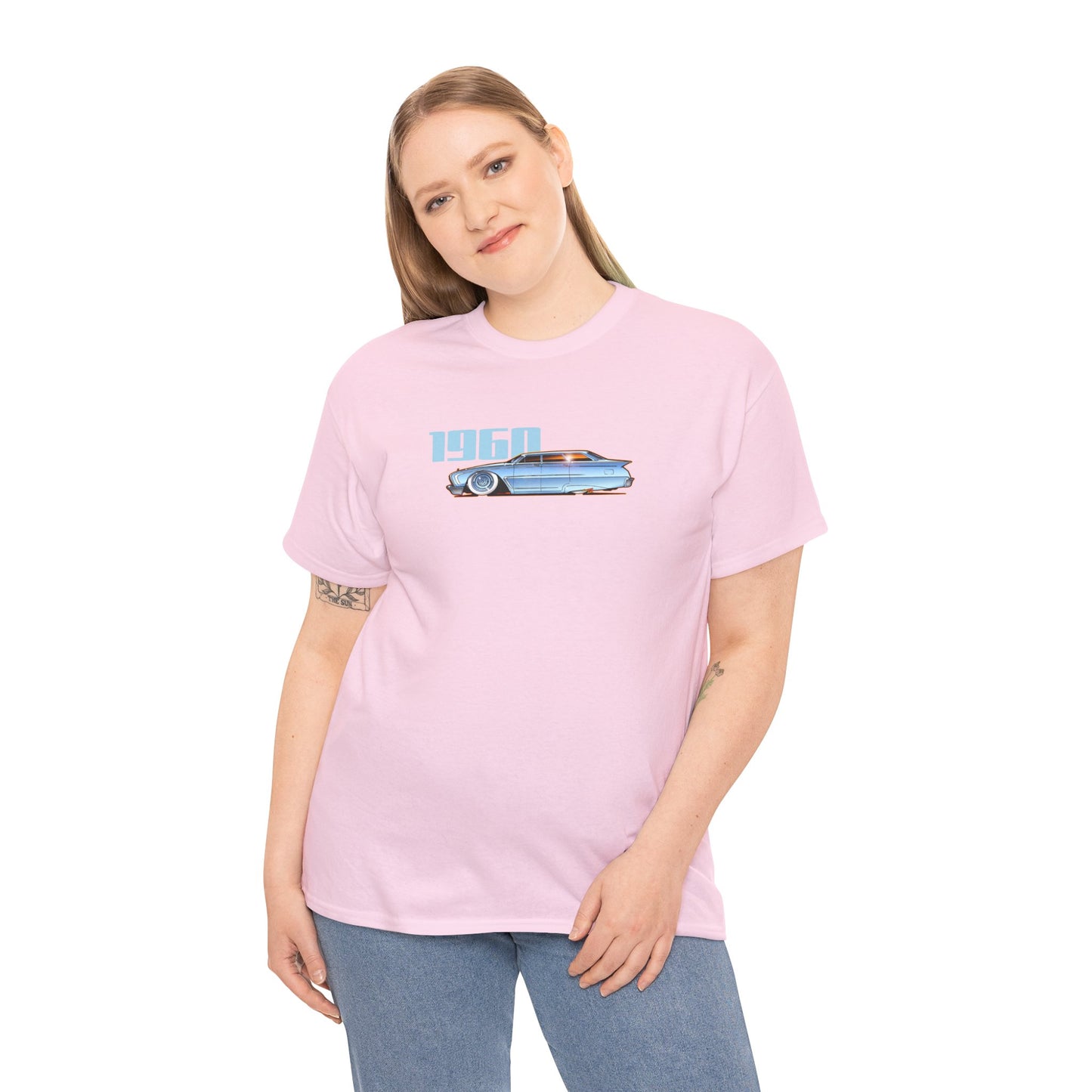 FORD RANCH WAGON 1960 Kustom Fireball Art Cotton Tee Shirt - Colors
