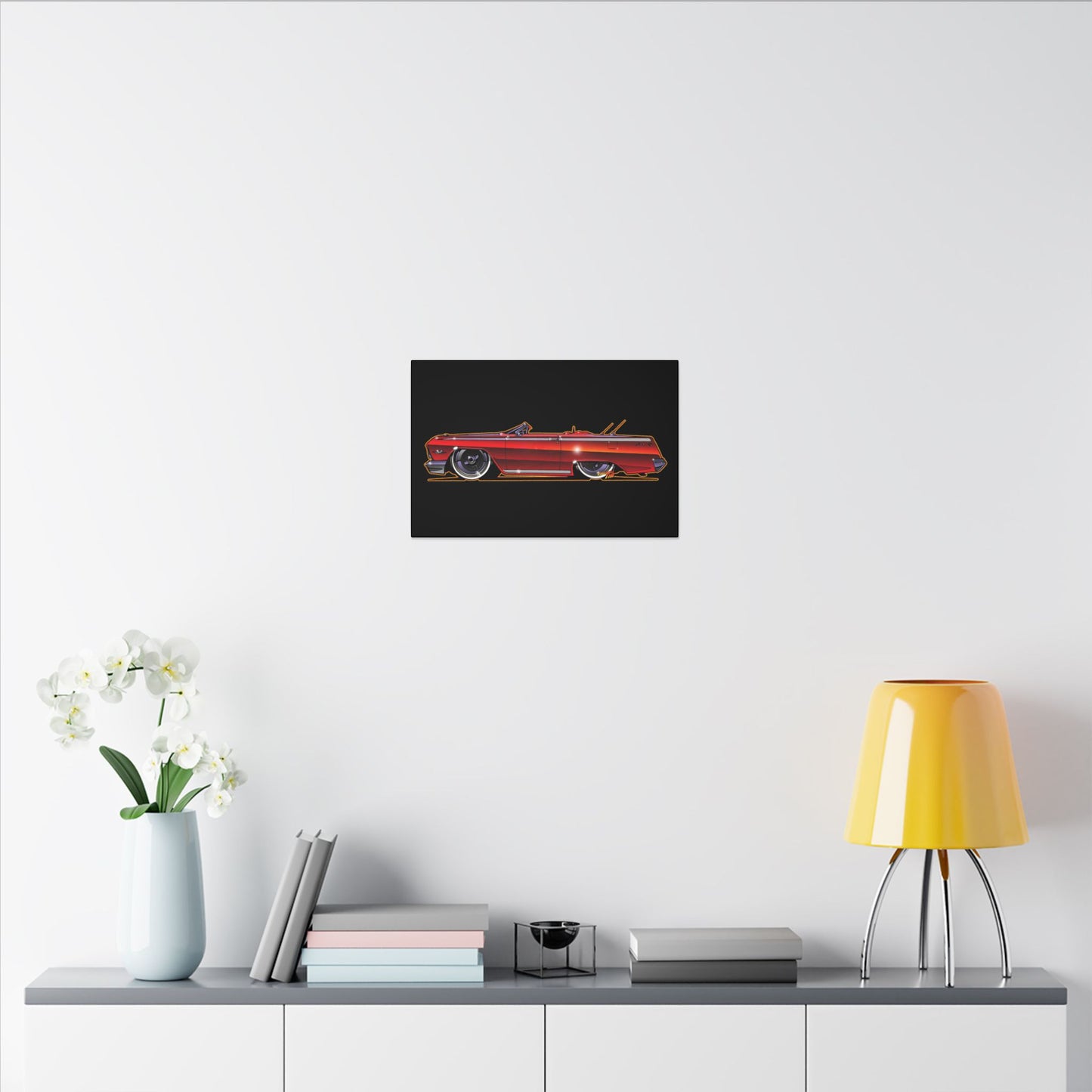 CHEVY IMPALA LOWRIDER Fireball Art Canvas Print