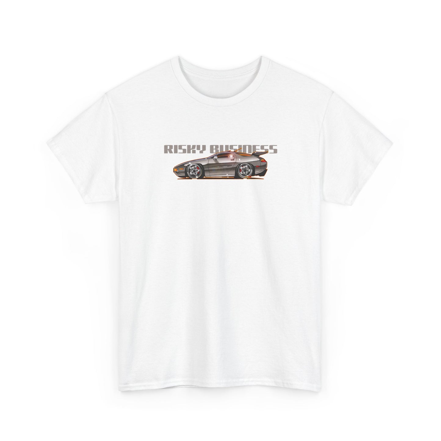 RISKY BUSINESS Porsche 928 Fireball Art Cotton Tee Shirt - Colors