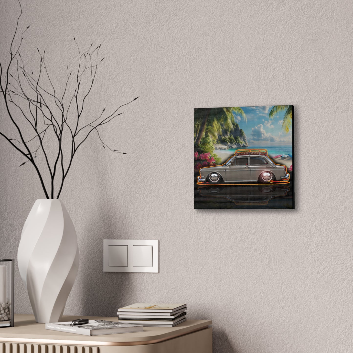 VOLKSWAGEN NOTCHBACK Collectible Fireball Art Canvas Stretched Print