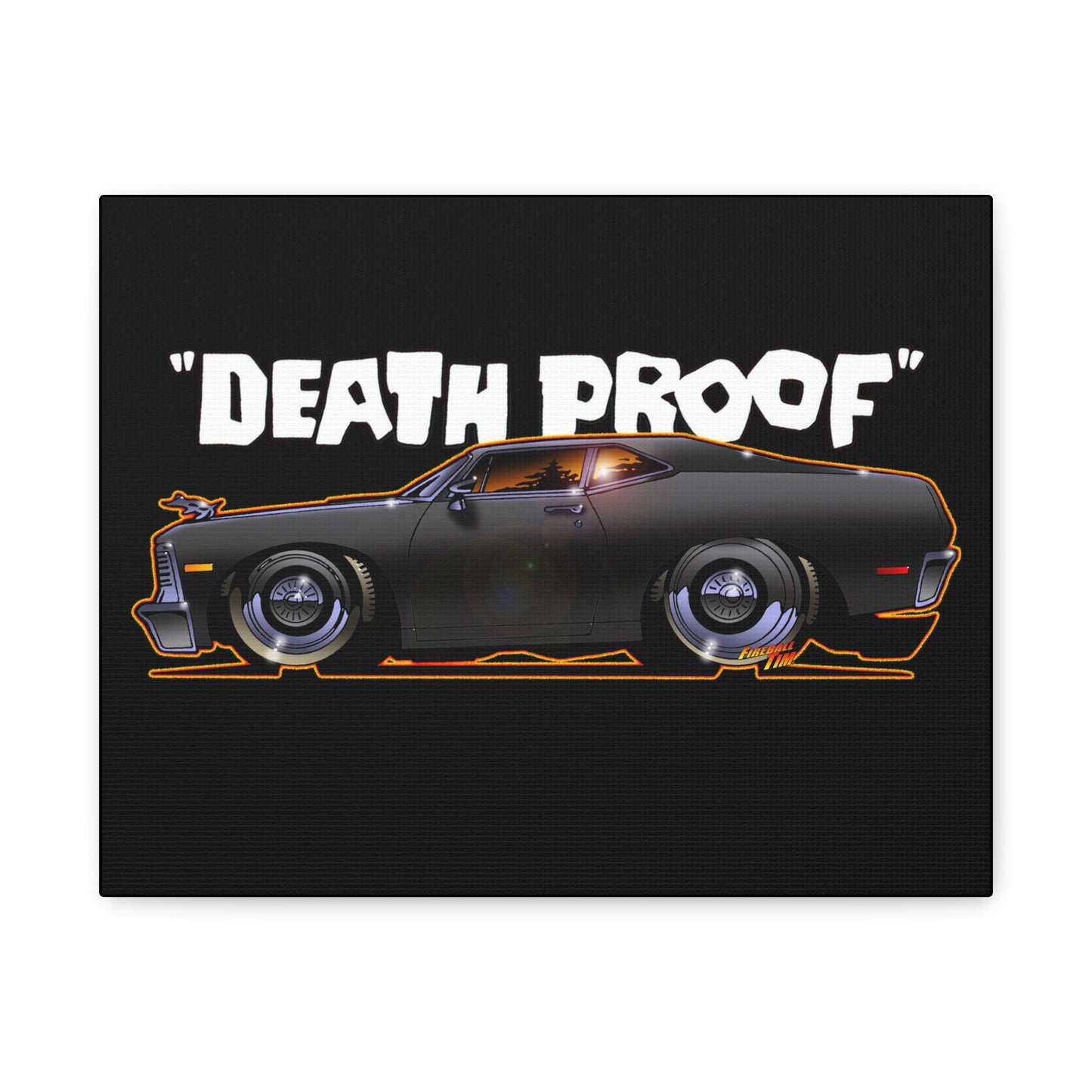 DEATH PROOF 1971 Chevy Nova Movie Car Canvas Art Wall Print - 11x14