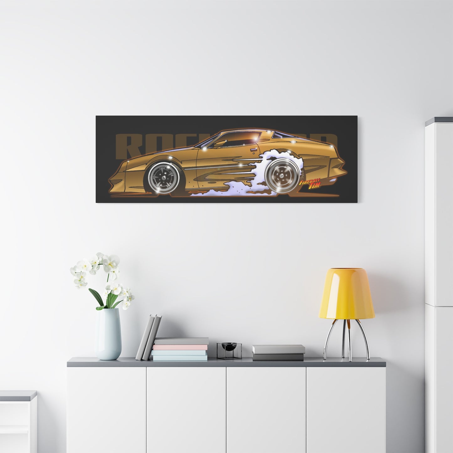 ROCKFORD FILES Pontiac Firebird Fireball Art Canvas Wall Print