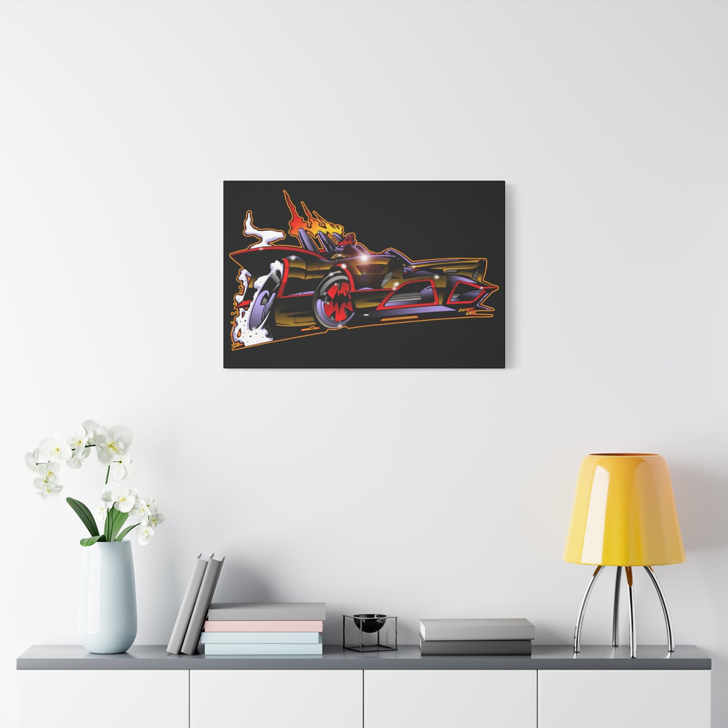 BATMOBILE 1966 BATMAN BAT66 Collectible TV Car Canvas Wall Art