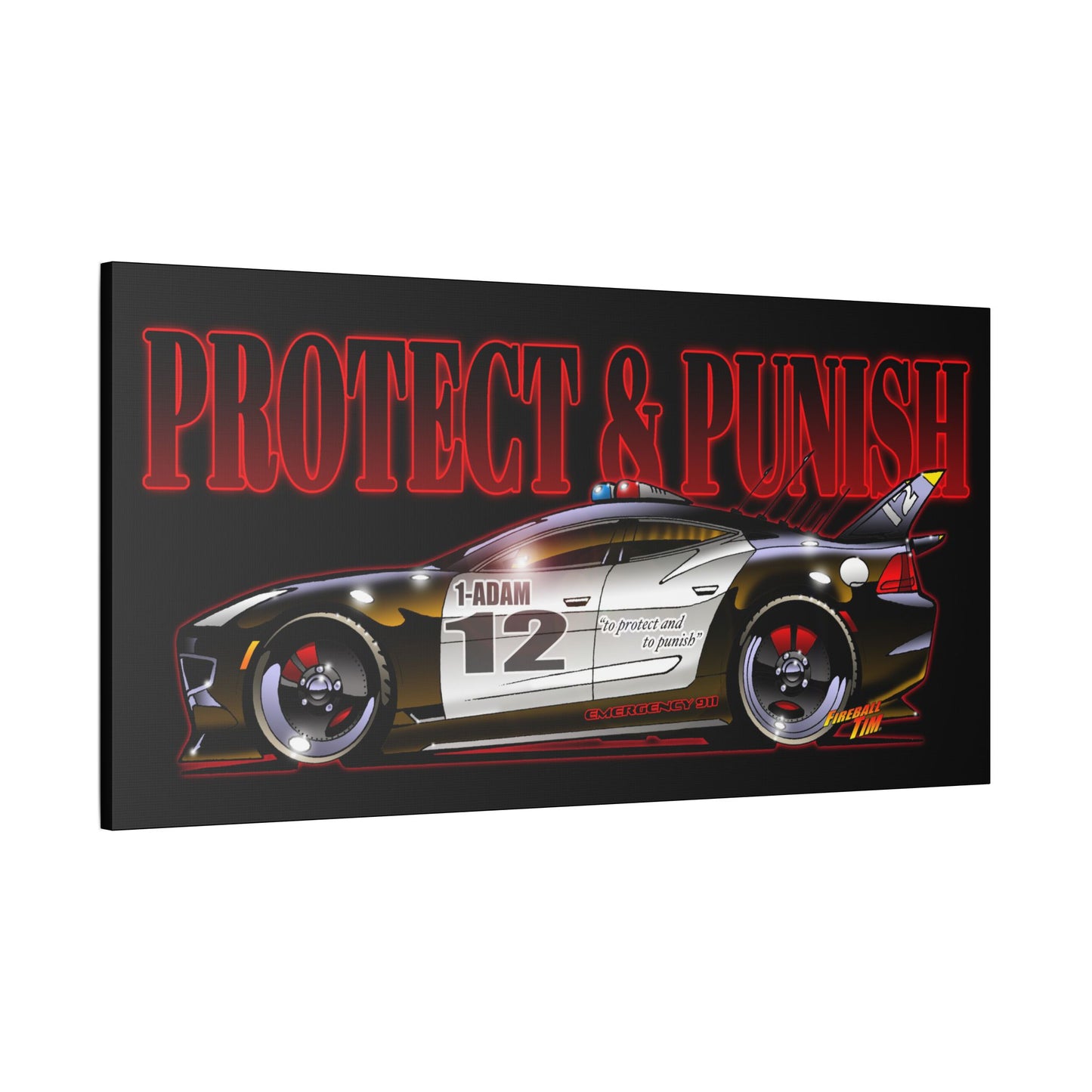 ADAM 12 FISKER KARMA Police Car Canvas Art Print - 11x14