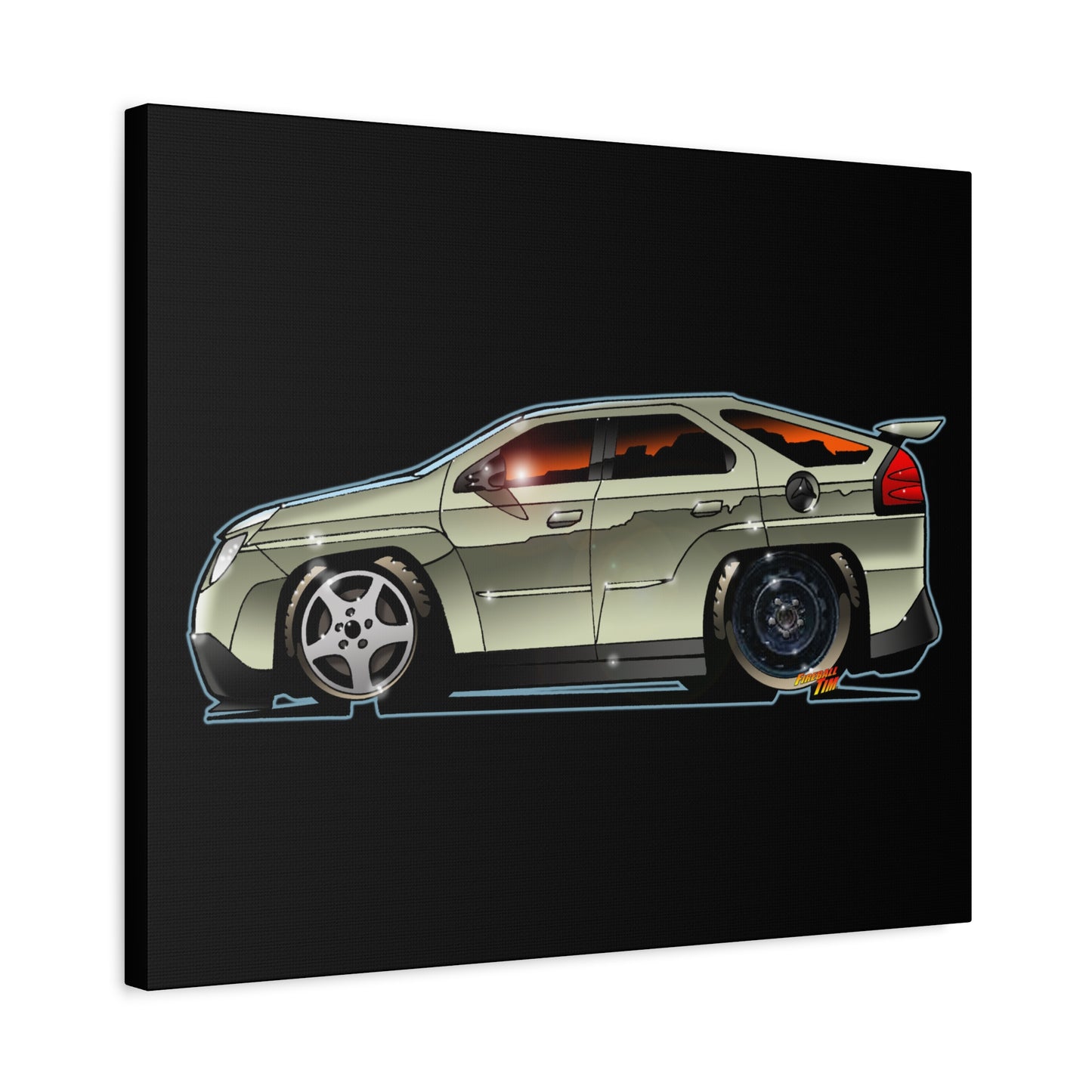 BREAKING BAD Pontiac Aztek Fireball Art Canvas Wall Print