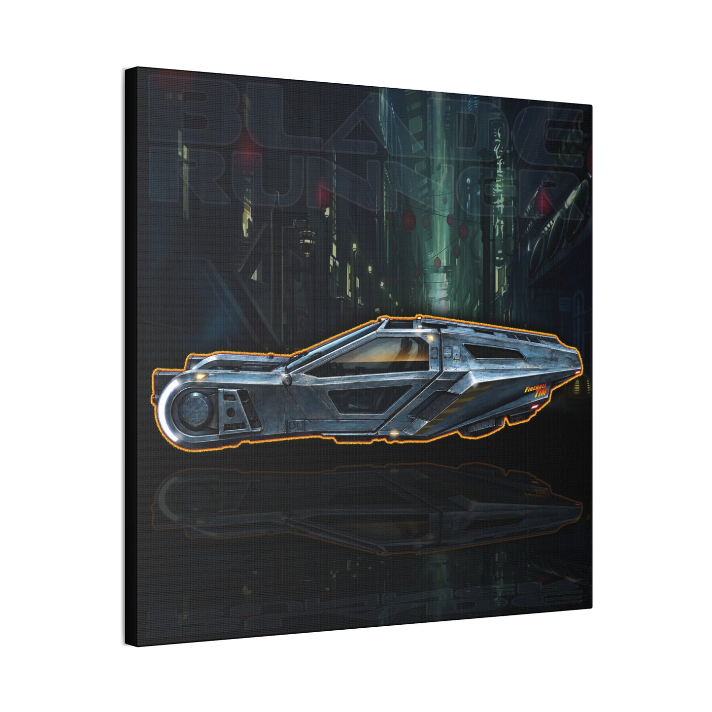 BLADE RUNNER 2049 SPINNER Collectible Fireball Art Canvas Stretched Print