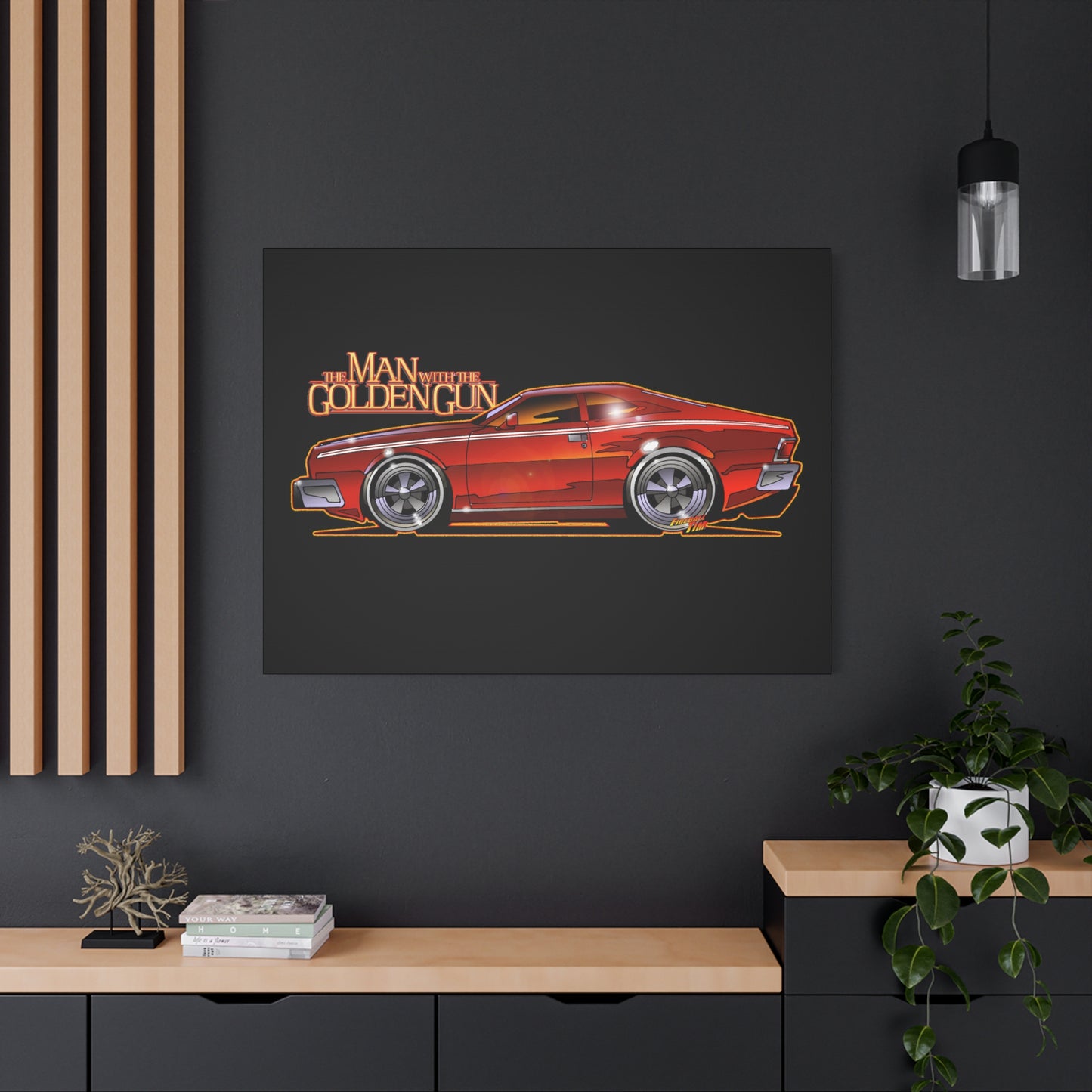 MAN WITH THE GOLDEN GUN AMC Hornet James Bond Fireball Art Canvas Print