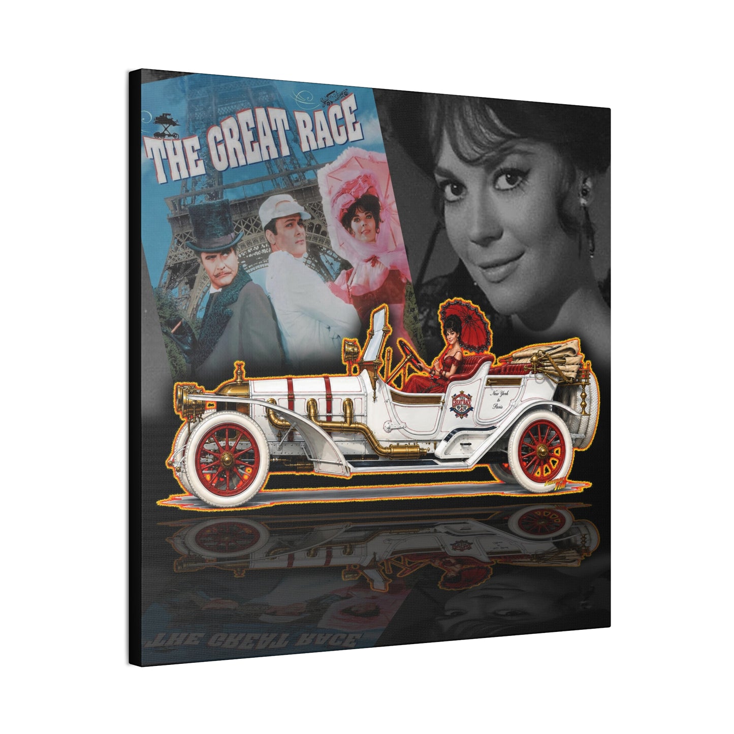 THE GREAT RACE Leslie Special Collectible Fireball Art Canvas Stretched Print
