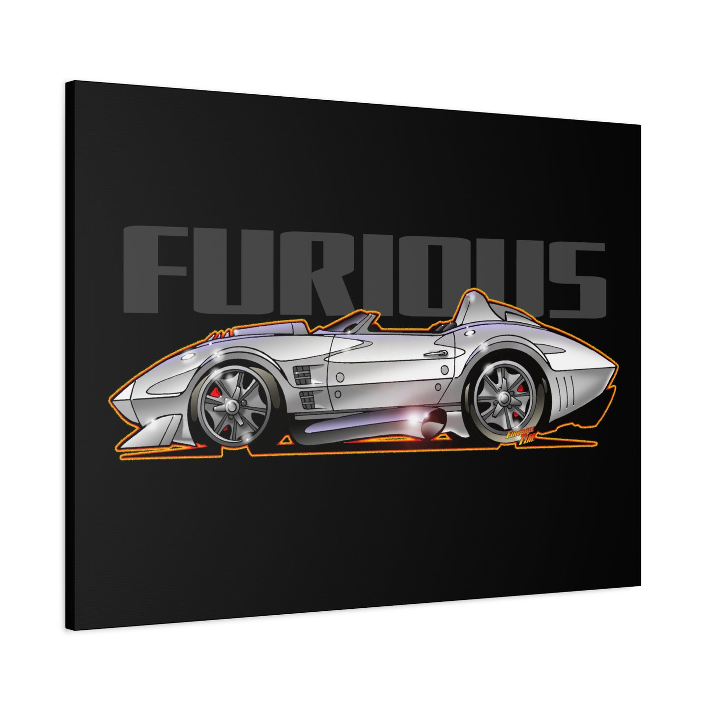 FAST AND FURIOUS Grand Sport Stingray Corvette Fireball Art Canvas Art Wall Print